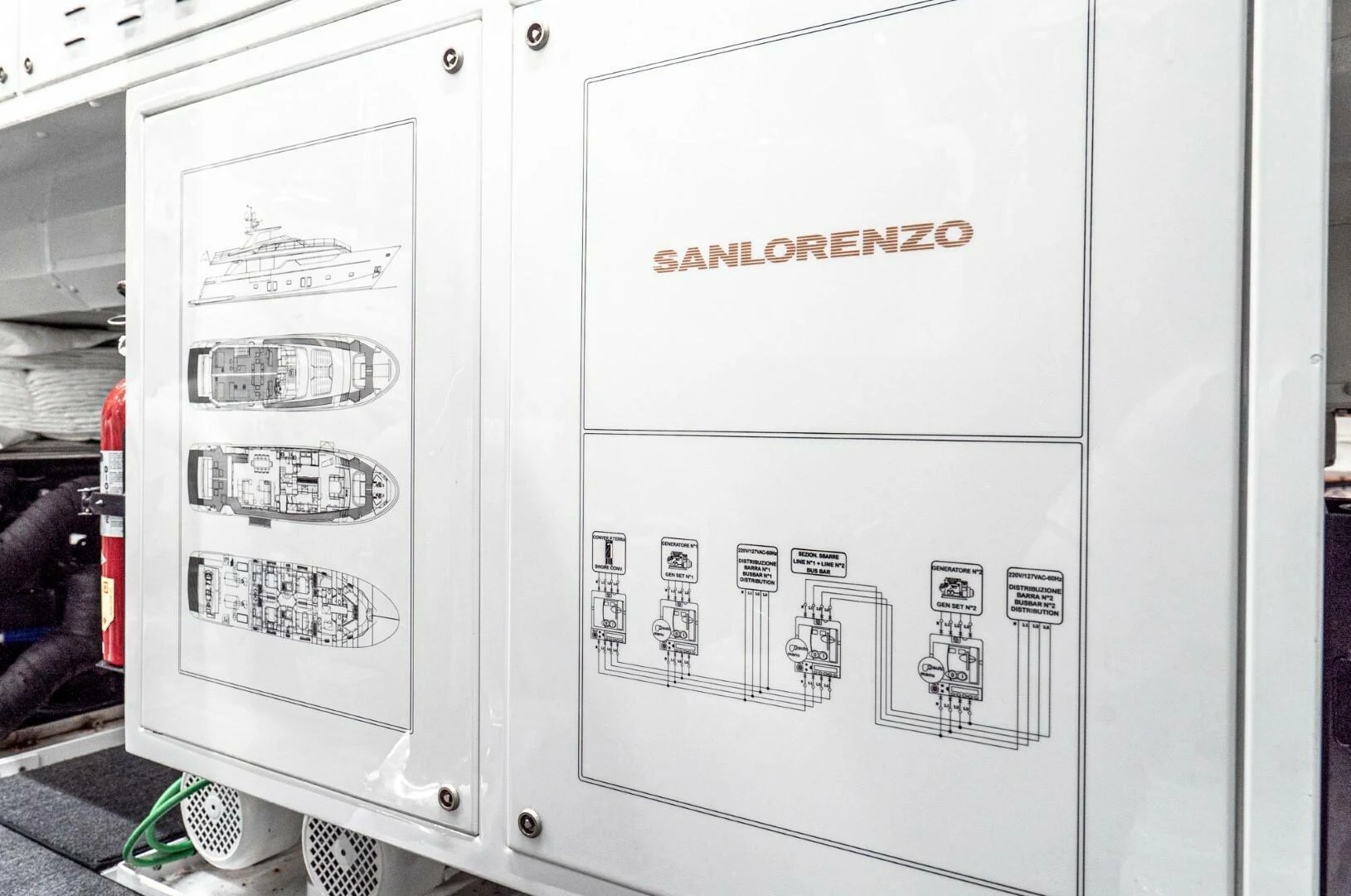 a white computer tower aboard GENOA Yacht for Sale