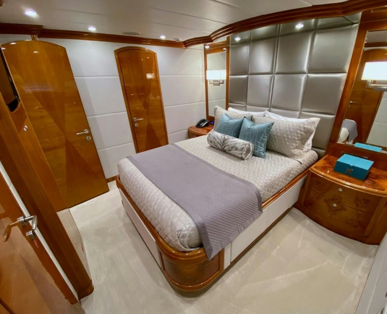 a bed in a hotel room aboard BRANDI WINE Yacht for Sale