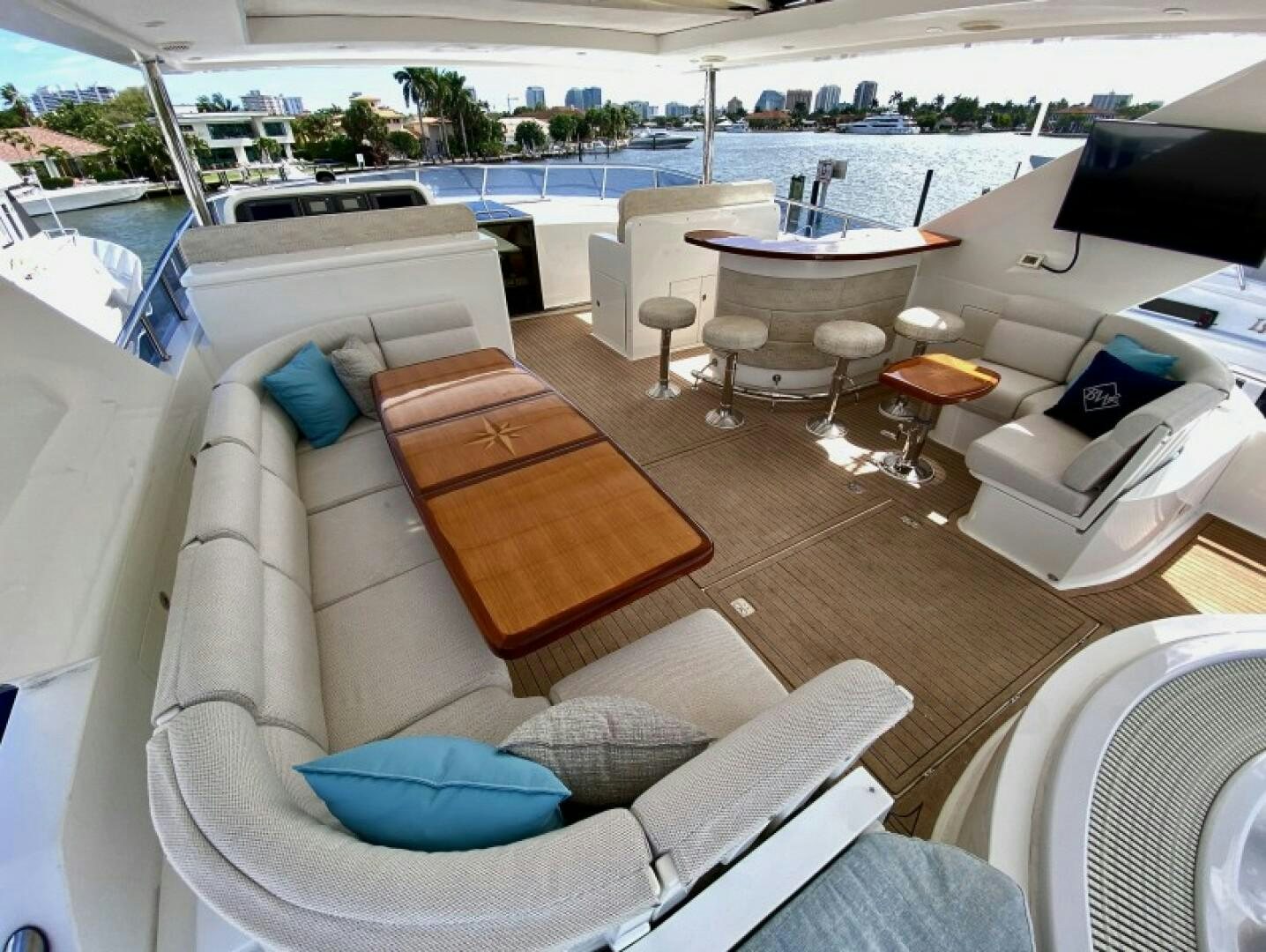 a large living room with a pool aboard BRANDI WINE Yacht for Sale