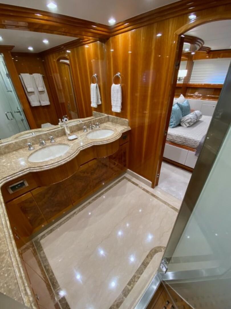 a bathroom with a large tub aboard BRANDI WINE Yacht for Sale