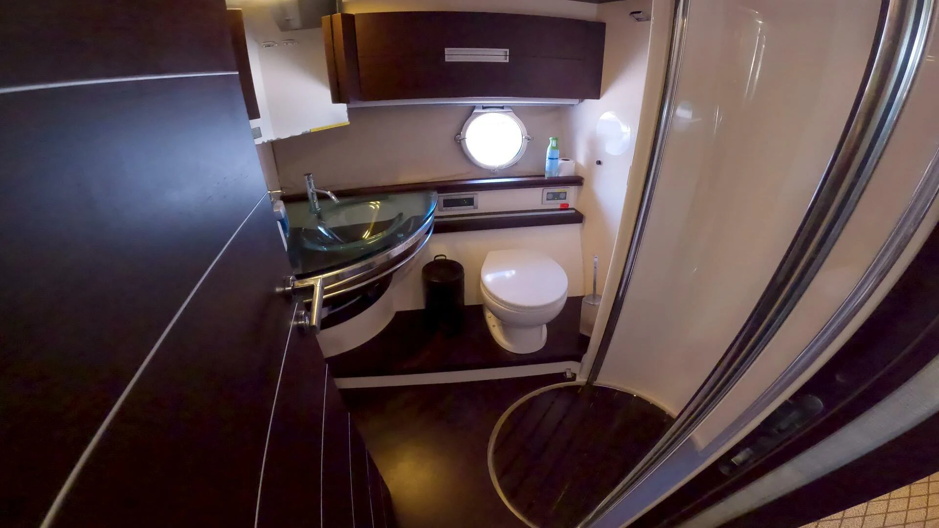 a bathroom with a sink and toilet aboard BOAT Yacht for Sale