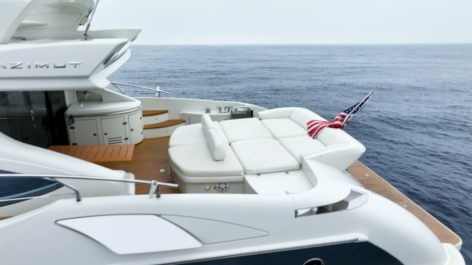 the front of a boat aboard BOAT Yacht for Sale