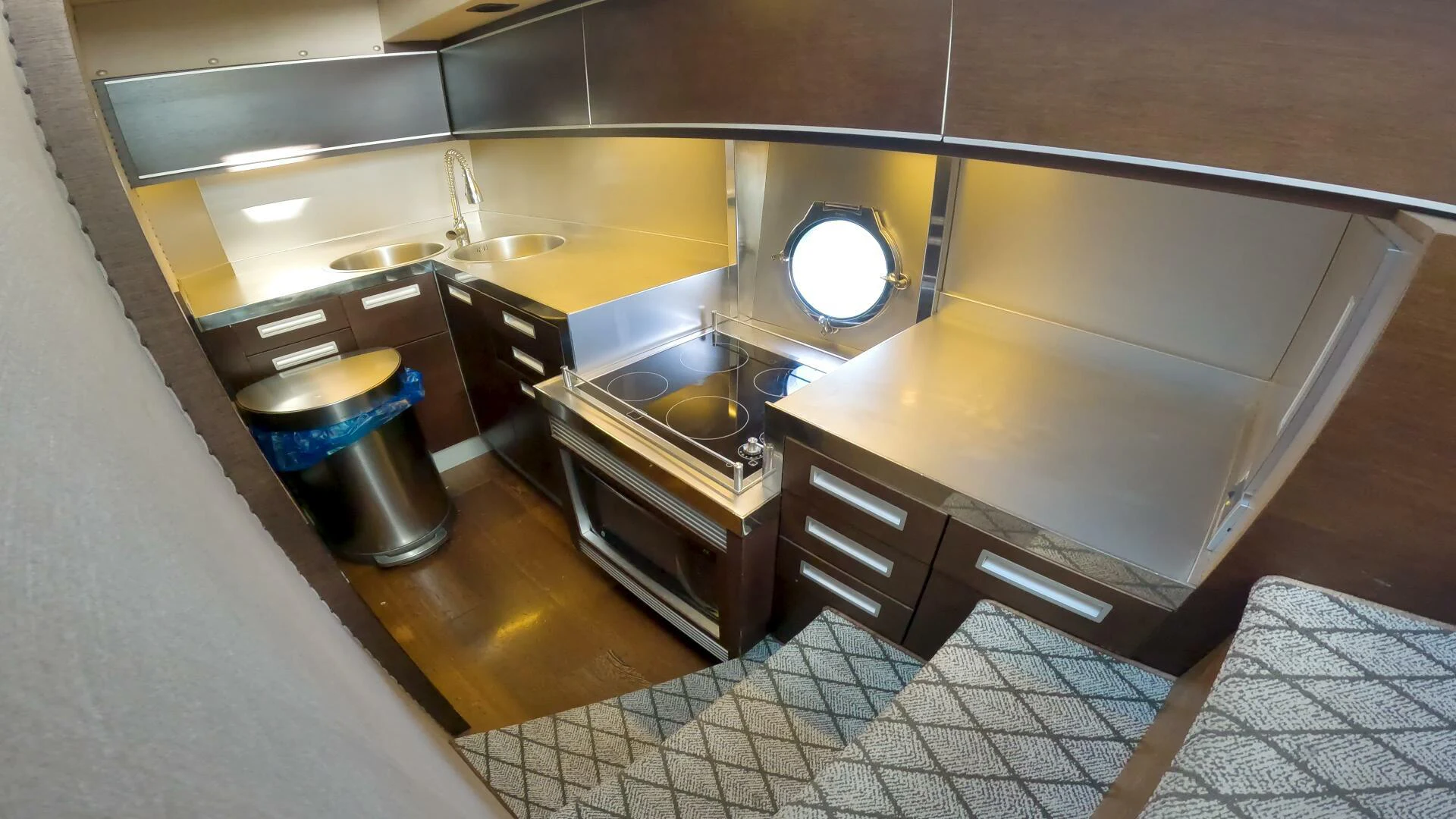 a bathroom with a large mirror aboard BOAT Yacht for Sale