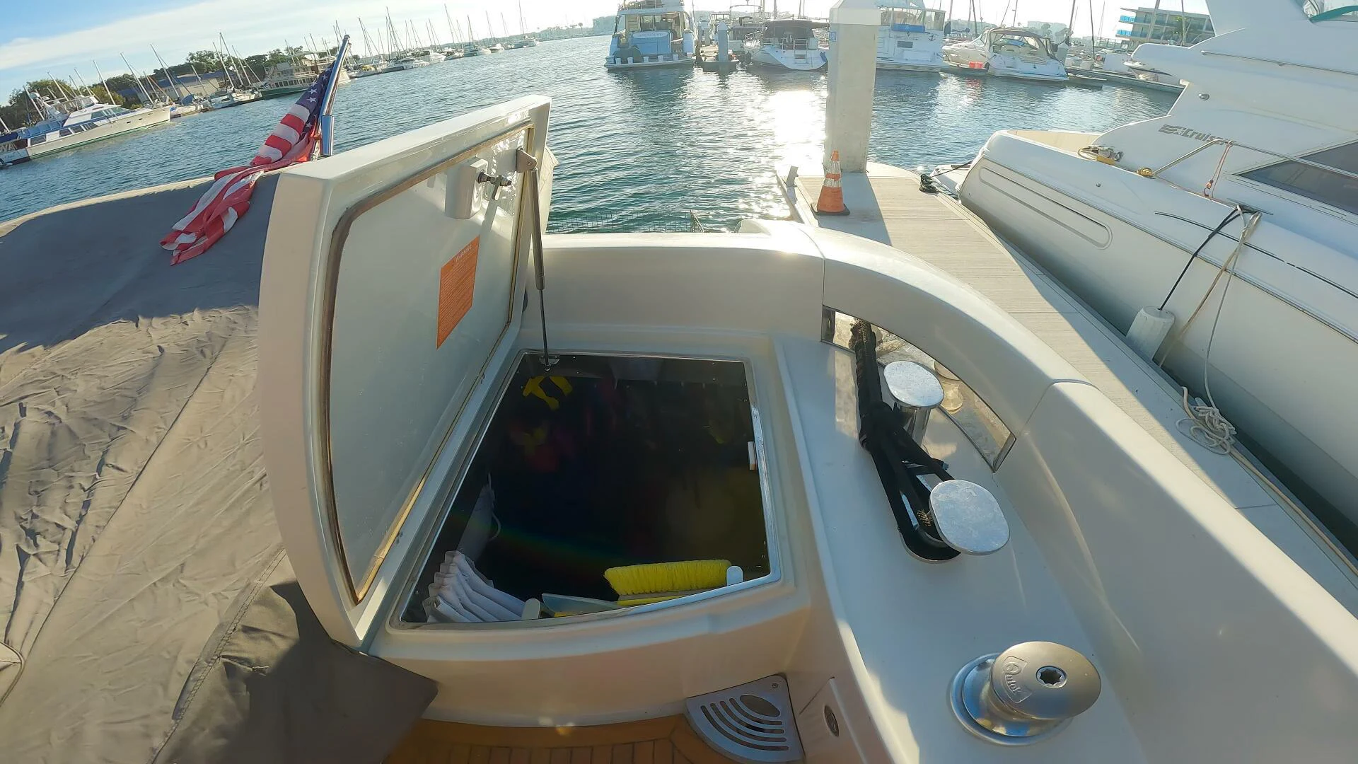 a boat with a seat on the front aboard BOAT Yacht for Sale