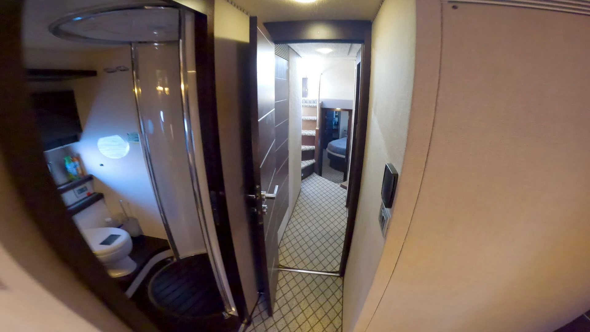 a bathroom with a mirror aboard BOAT Yacht for Sale