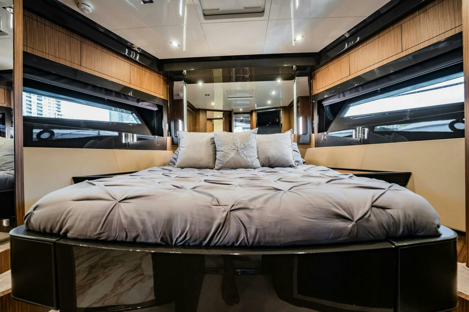 a bed in a room aboard RECREATIONAL USE Yacht for Sale
