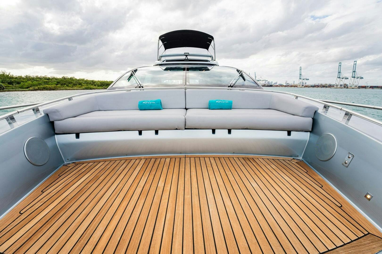 a boat on a deck aboard RECREATIONAL USE Yacht for Sale