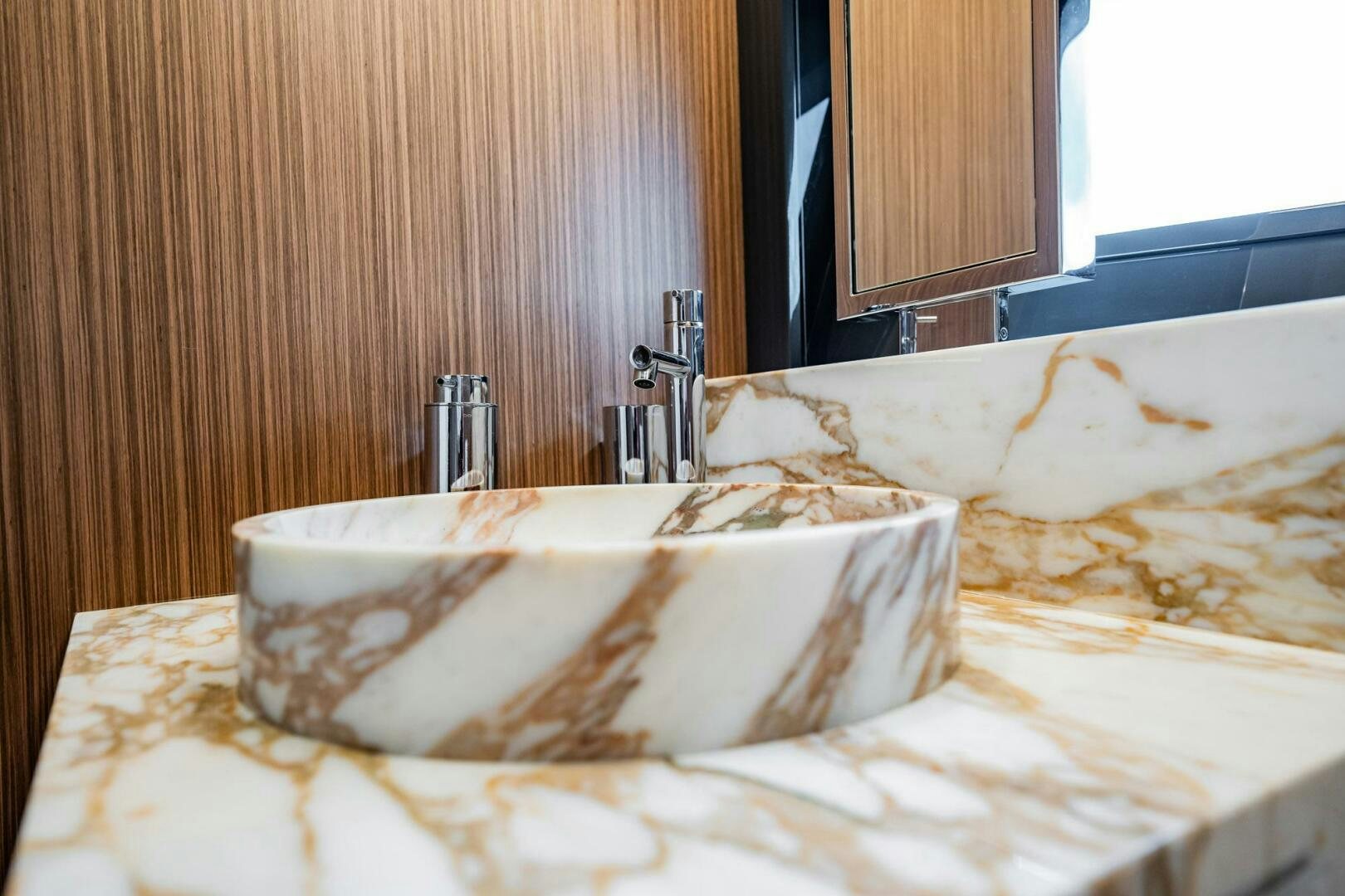 a pair of white slippers on a bed aboard RECREATIONAL USE Yacht for Sale