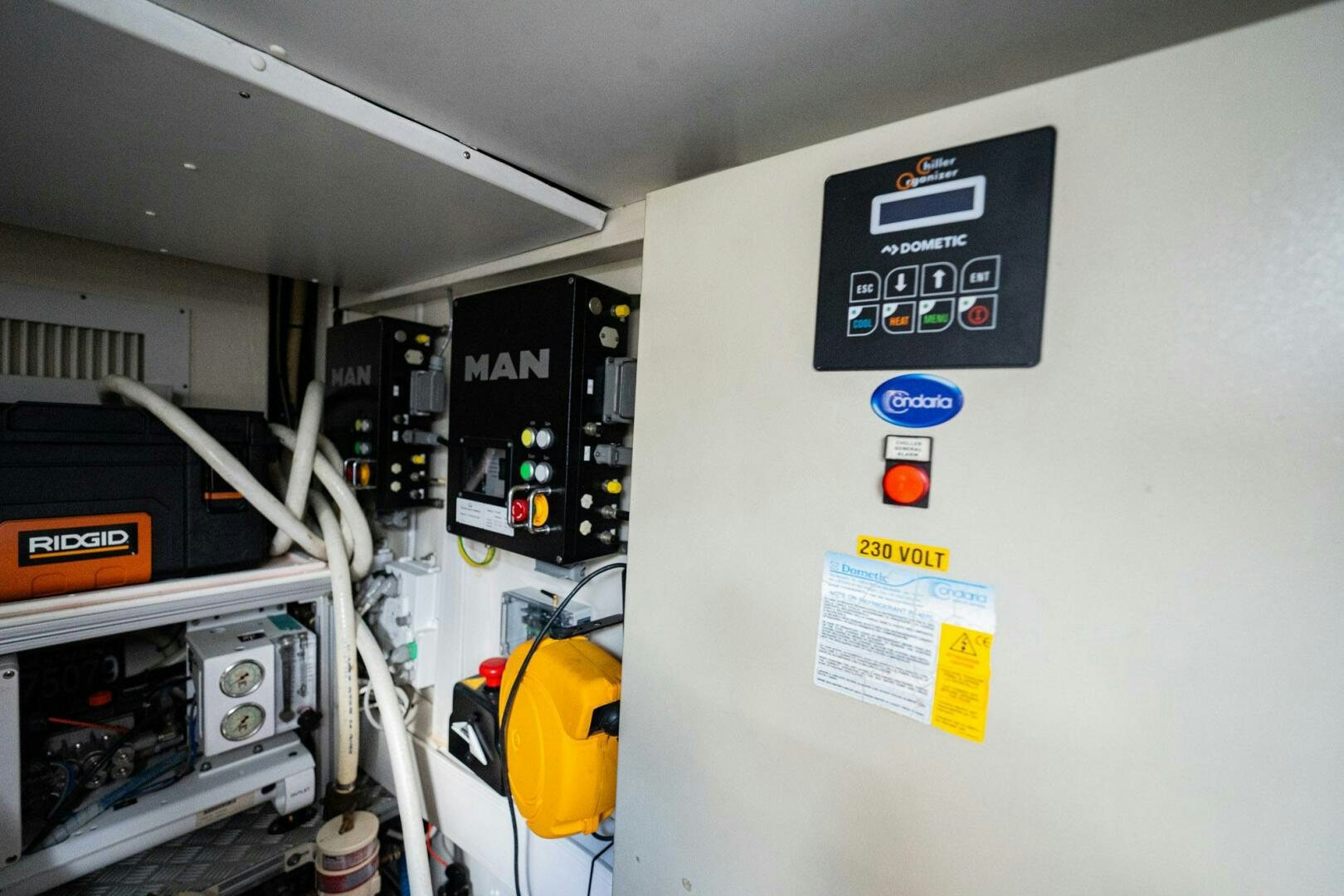 a wall with electronic devices on it aboard RECREATIONAL USE Yacht for Sale