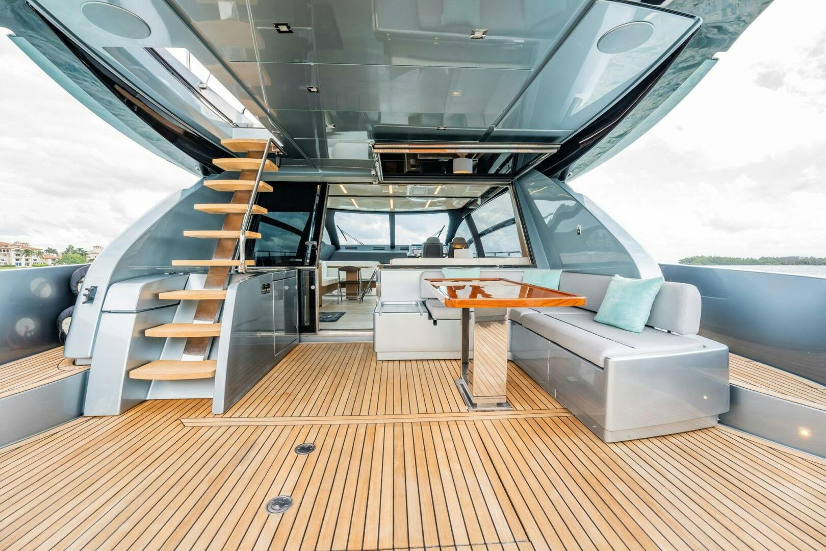a boat on a deck aboard RECREATIONAL USE Yacht for Sale