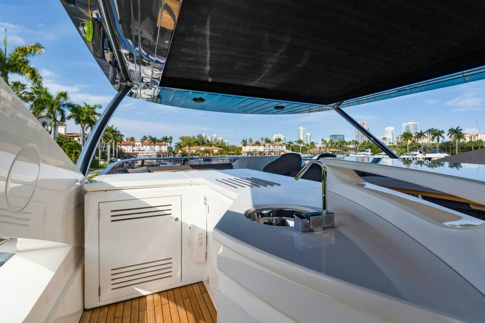 the inside of a car aboard ALEXA Yacht for Sale