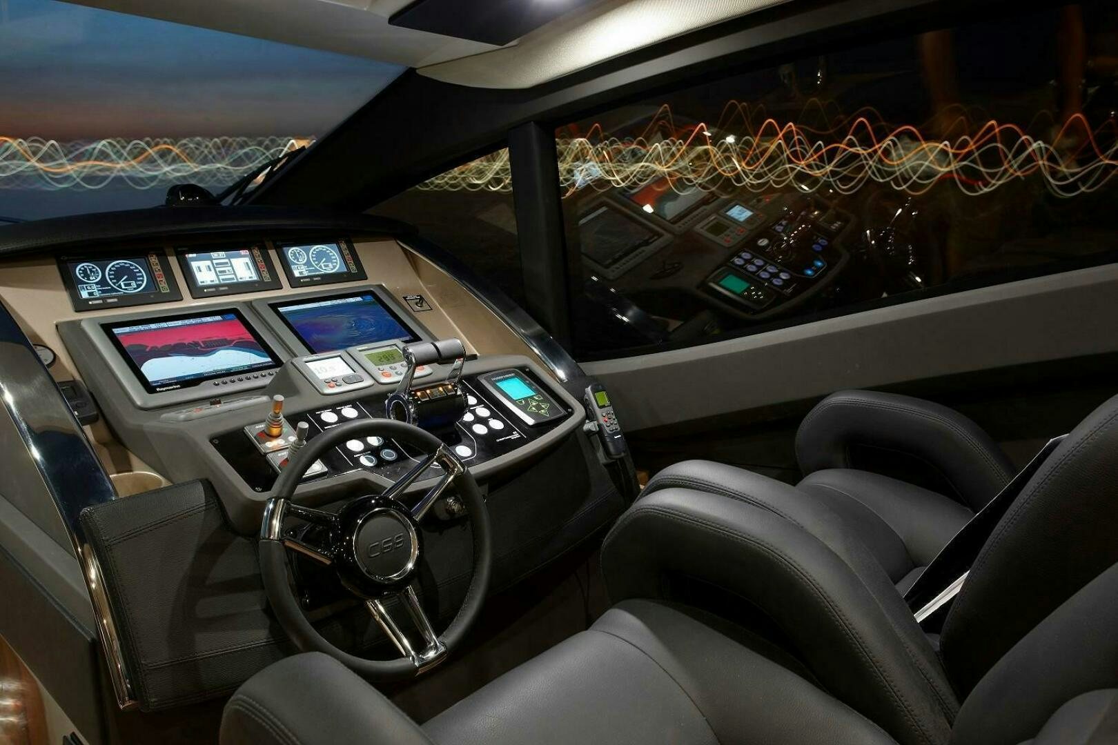 inside of a car aboard C68 Yacht for Sale