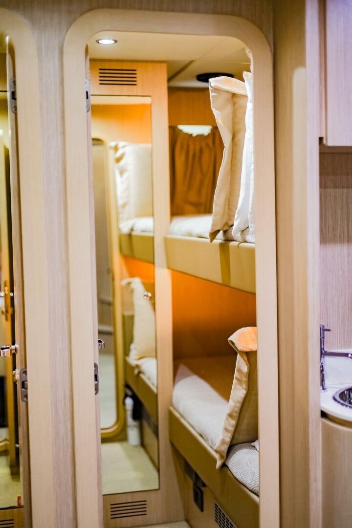 a bathroom with a mirror aboard GYPSEA Yacht for Sale