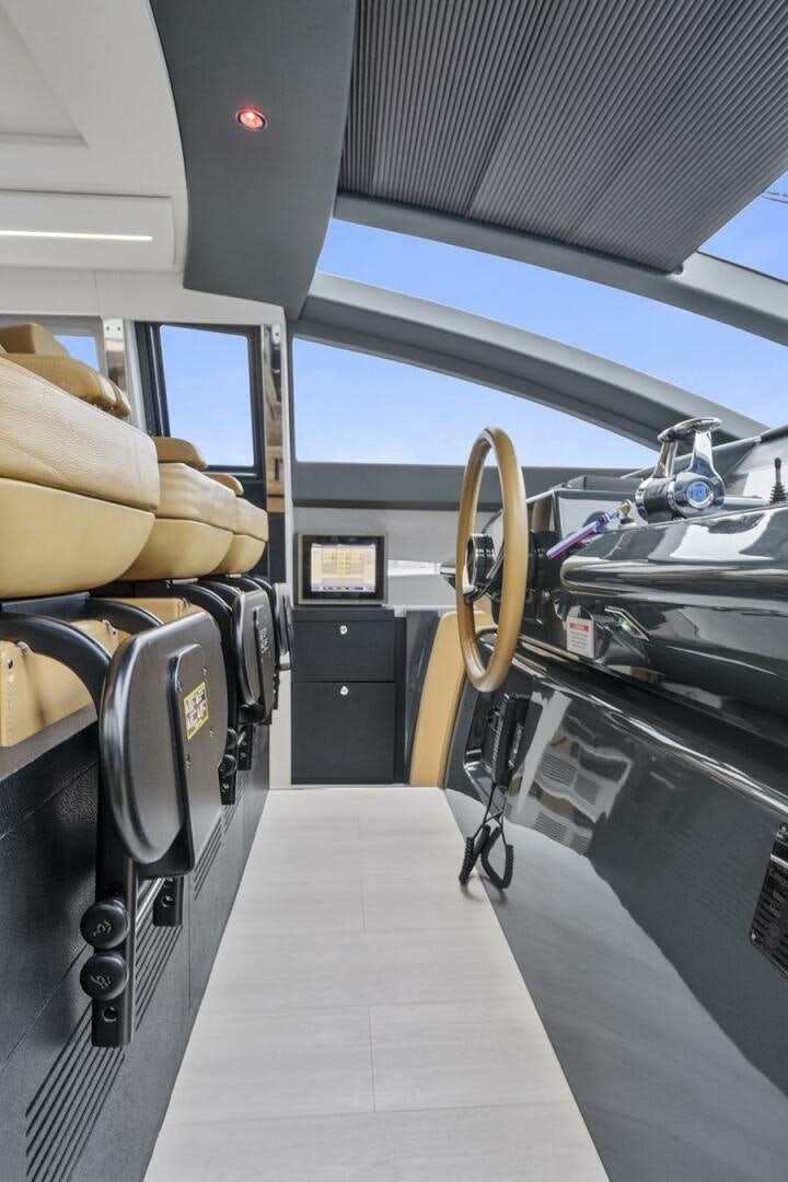 inside of a vehicle with a person in the seat aboard GYPSEA Yacht for Sale