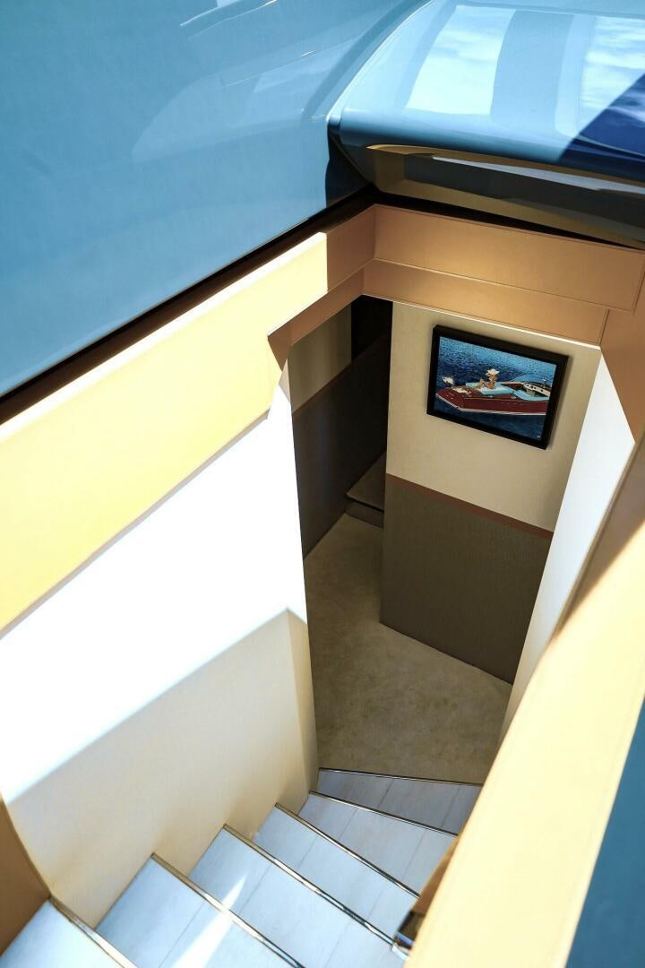 a room with a picture on the wall aboard GYPSEA Yacht for Sale