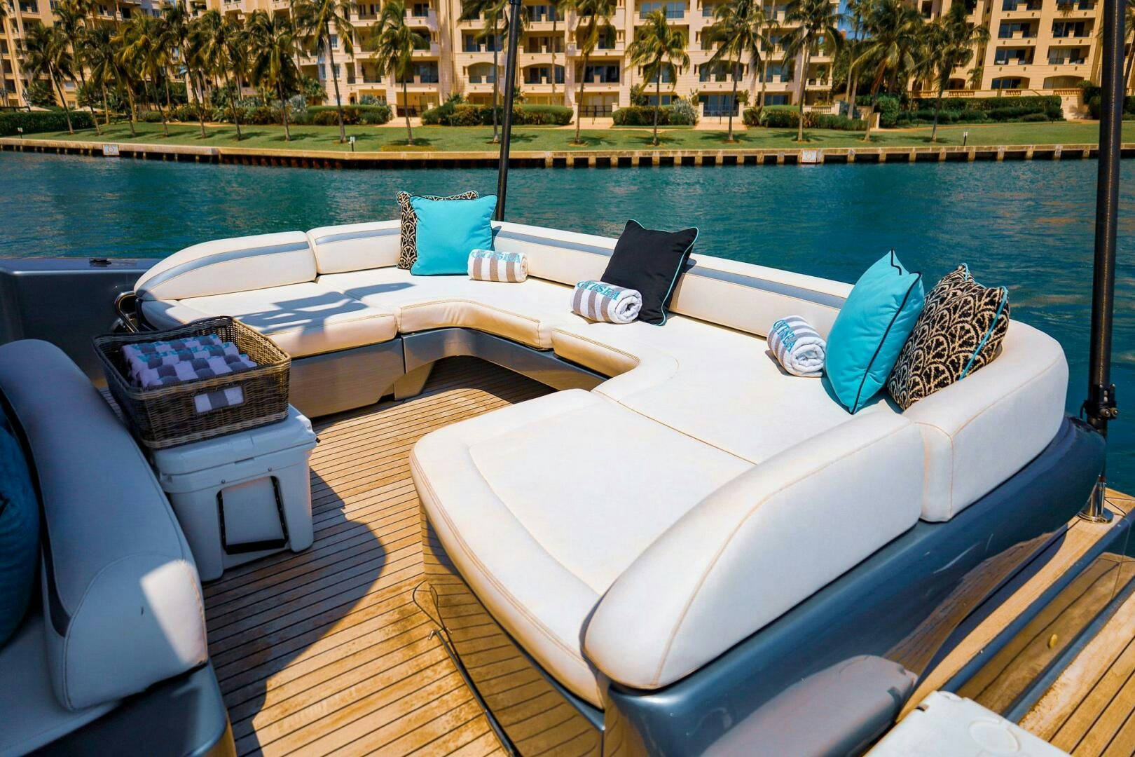 a boat with pillows on it aboard GYPSEA Yacht for Sale