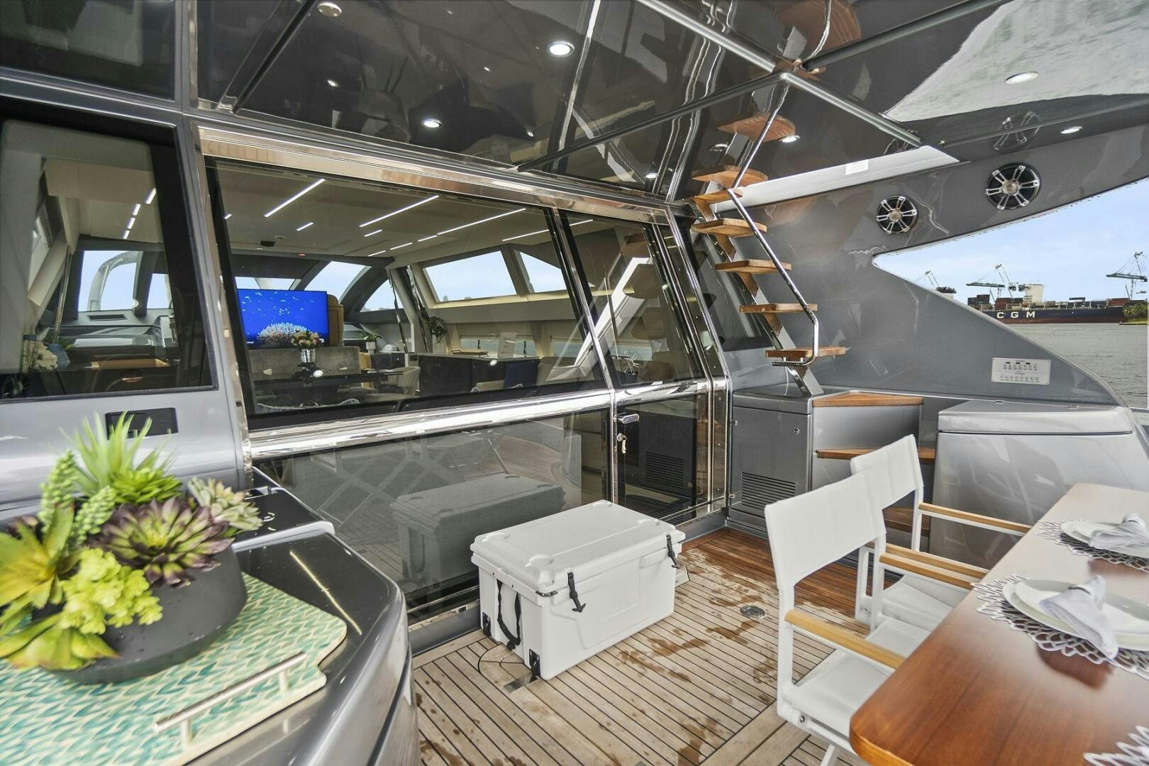 inside of a vehicle aboard GYPSEA Yacht for Sale