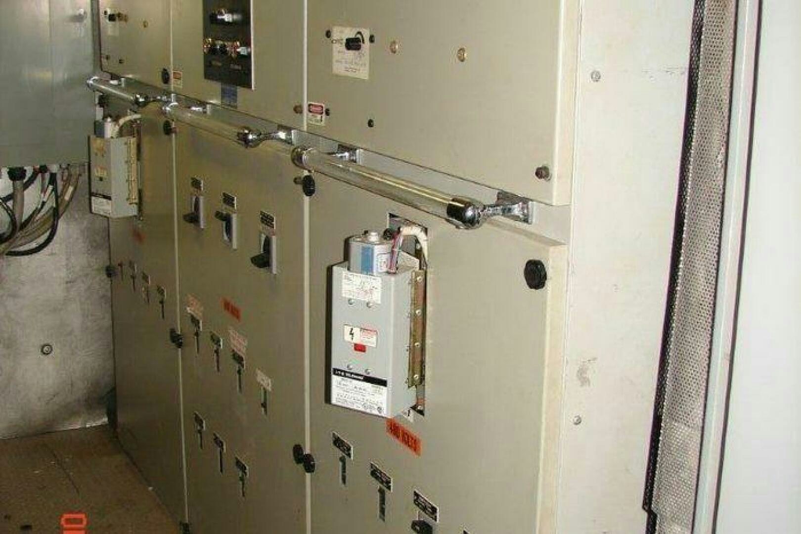 a wall with several electrical outlets aboard STILLWATER RIVER Yacht for Sale