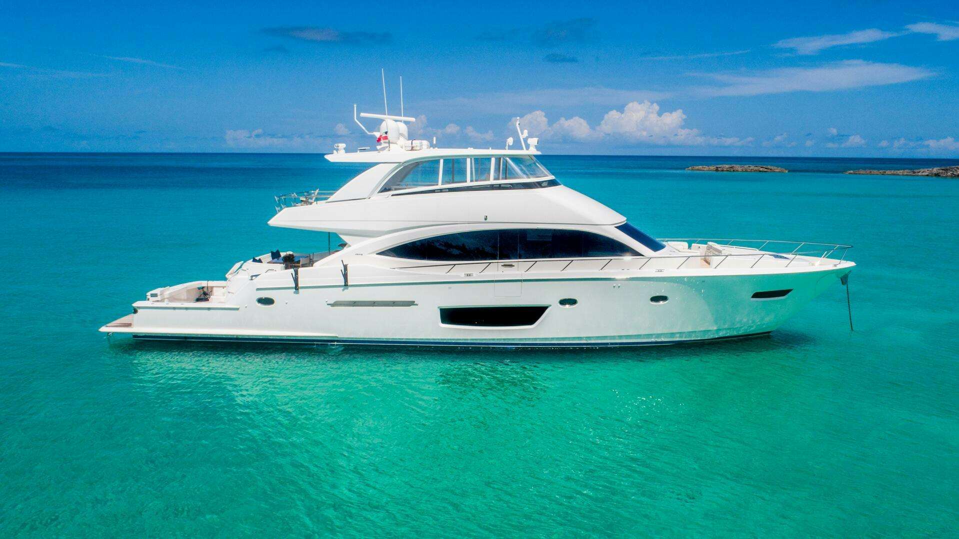 a white yacht in the water aboard MARYBELLE Yacht for Sale