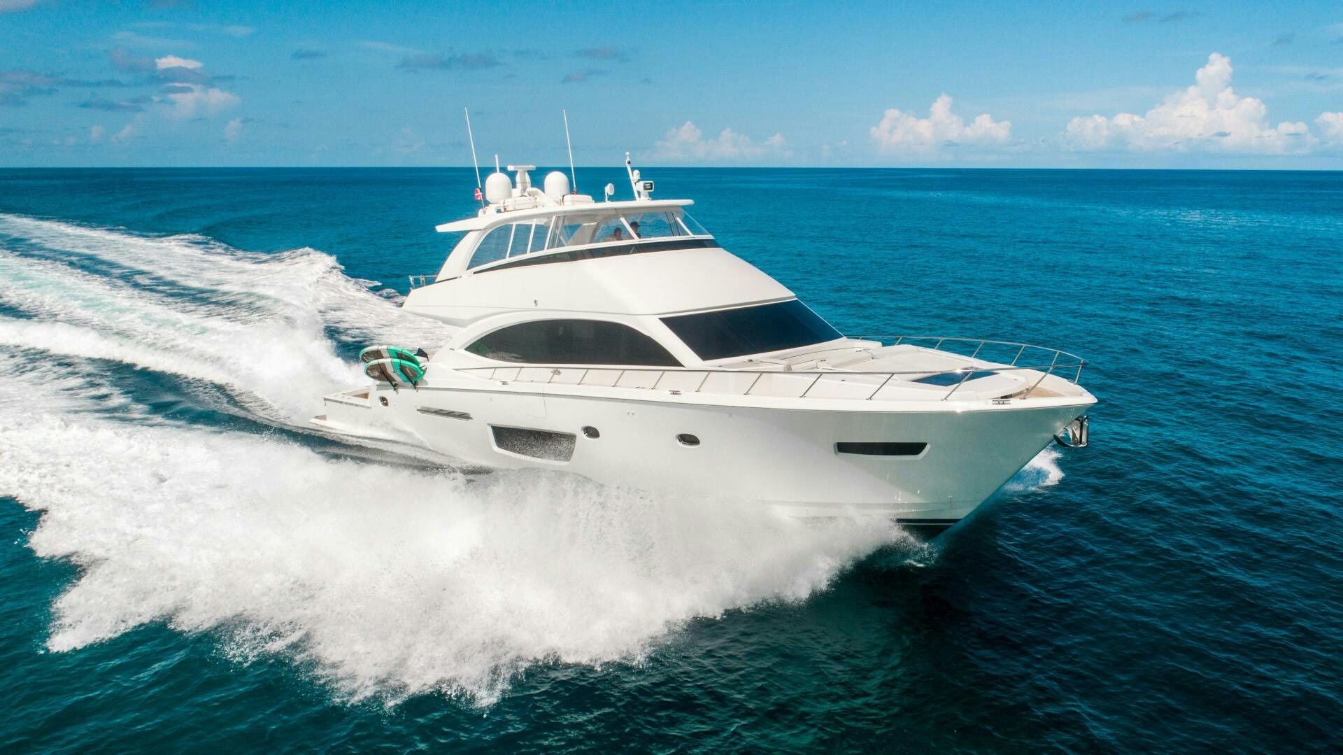 a white yacht on the water aboard MARYBELLE Yacht for Sale