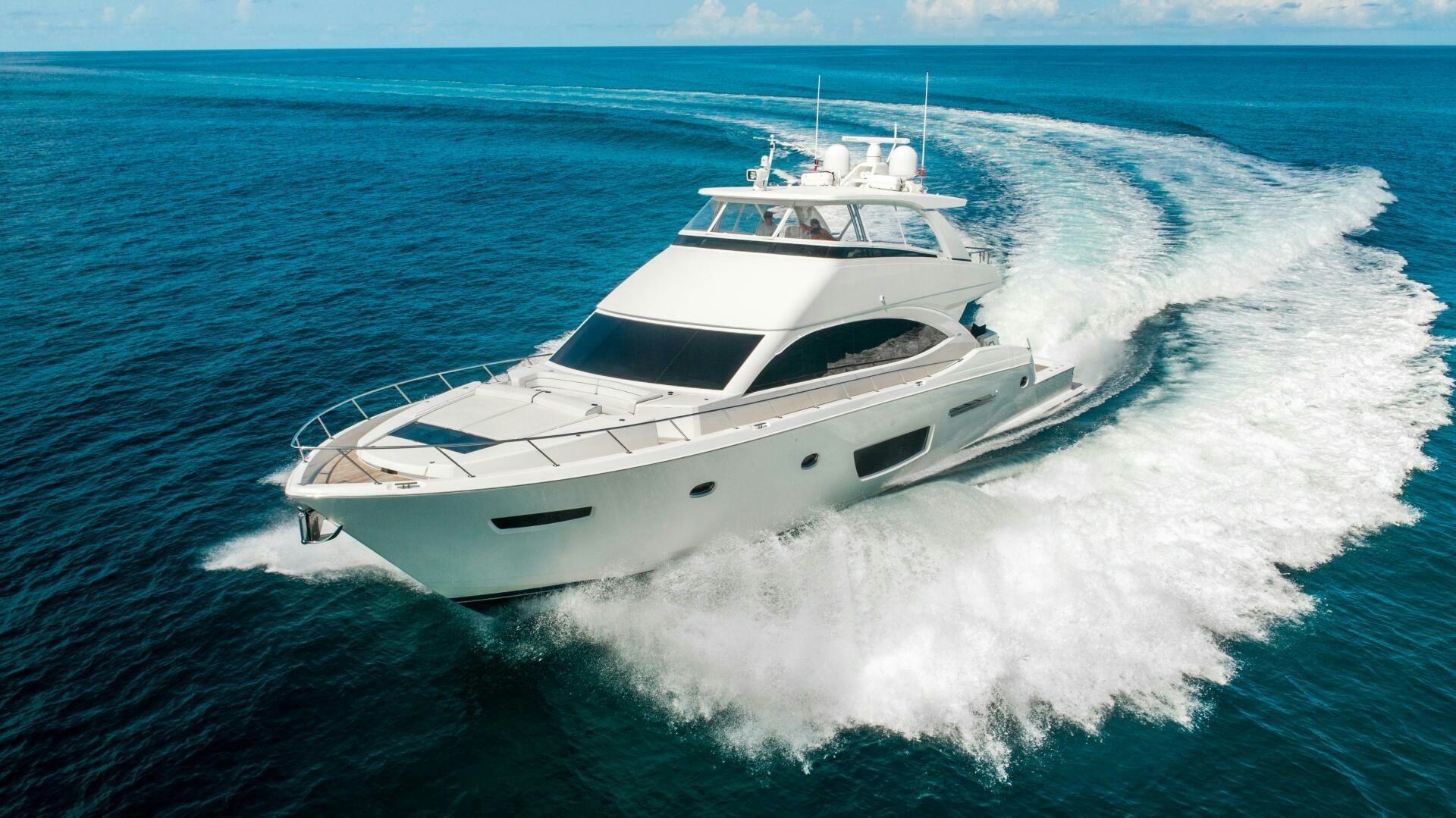 a white yacht on the water aboard MARYBELLE Yacht for Sale