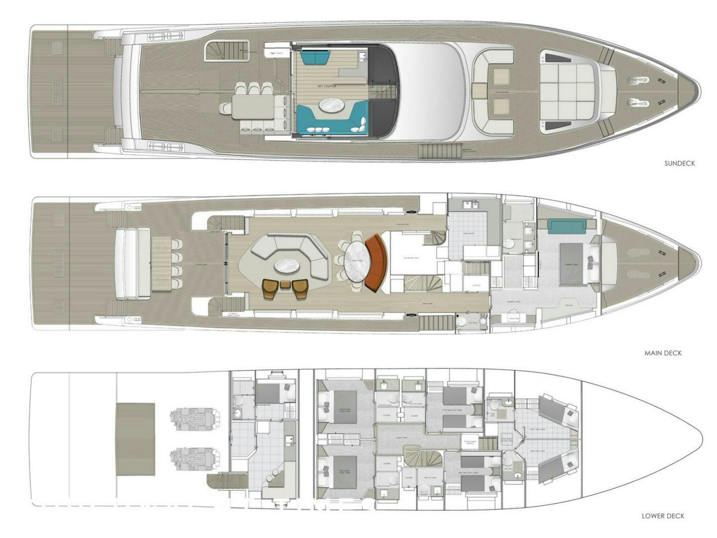 diagram, engineering drawing aboard PITERLAND II Yacht for Sale