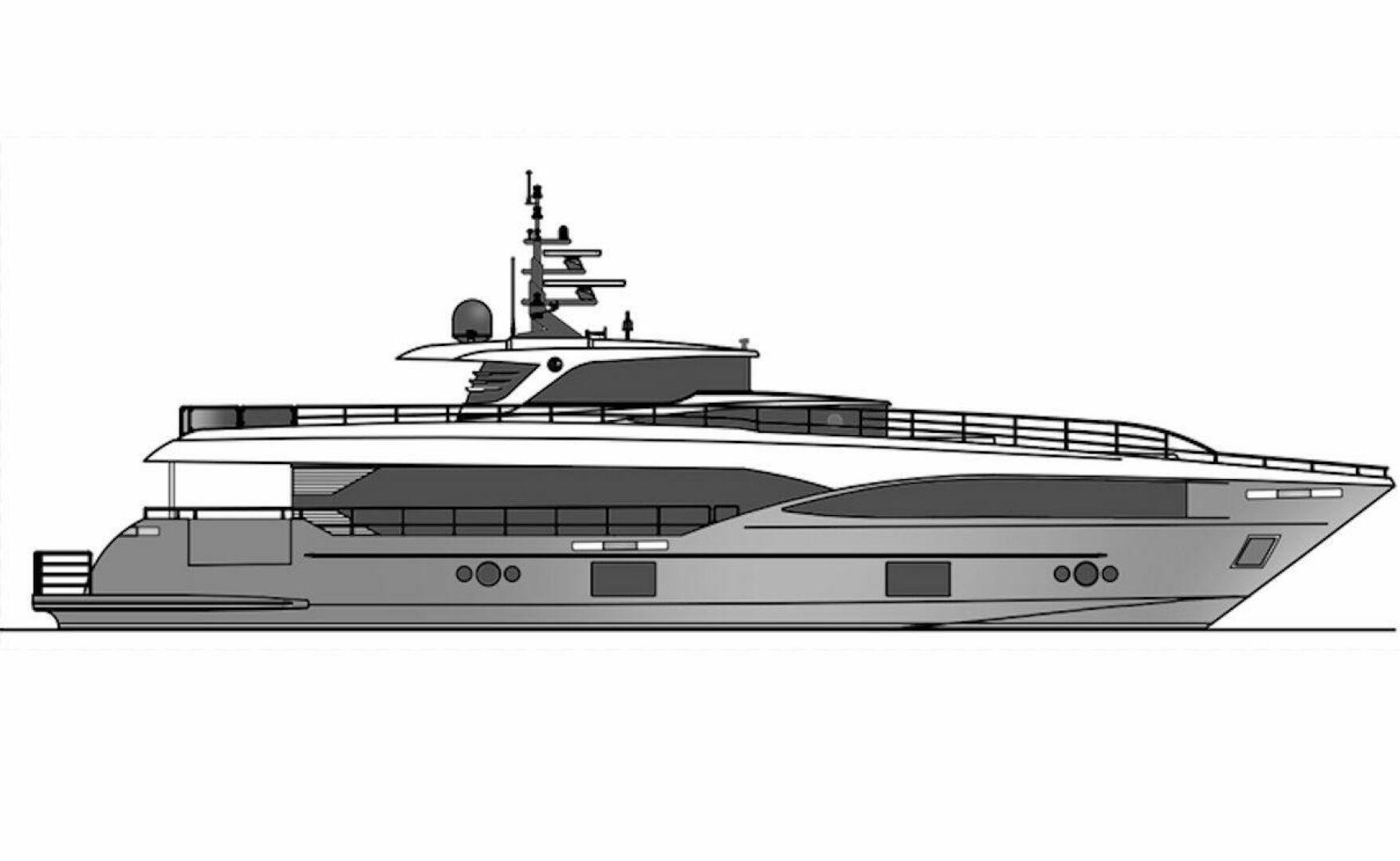 diagram, engineering drawing aboard PITERLAND II Yacht for Sale