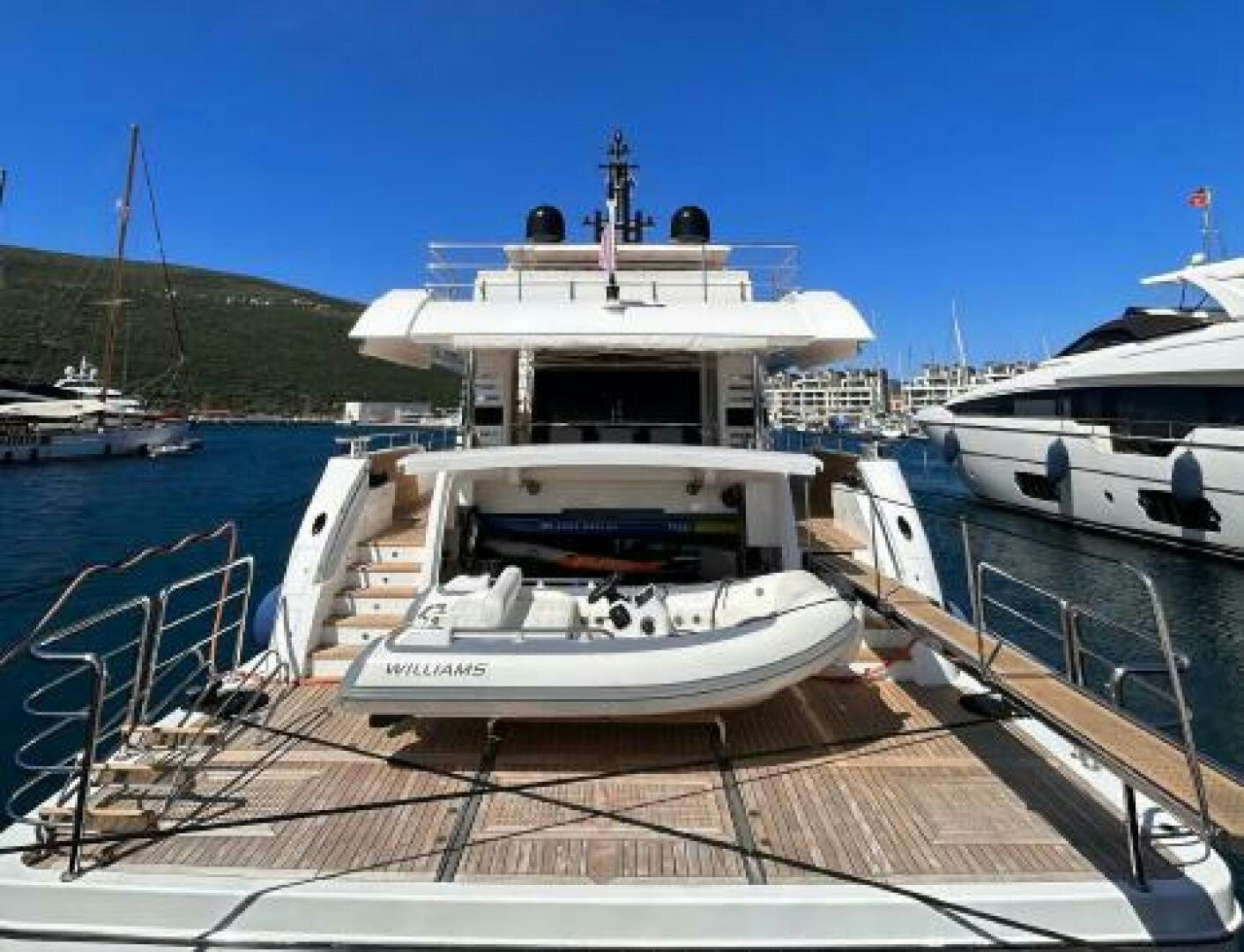 a boat docked at a pier aboard PITERLAND II Yacht for Sale