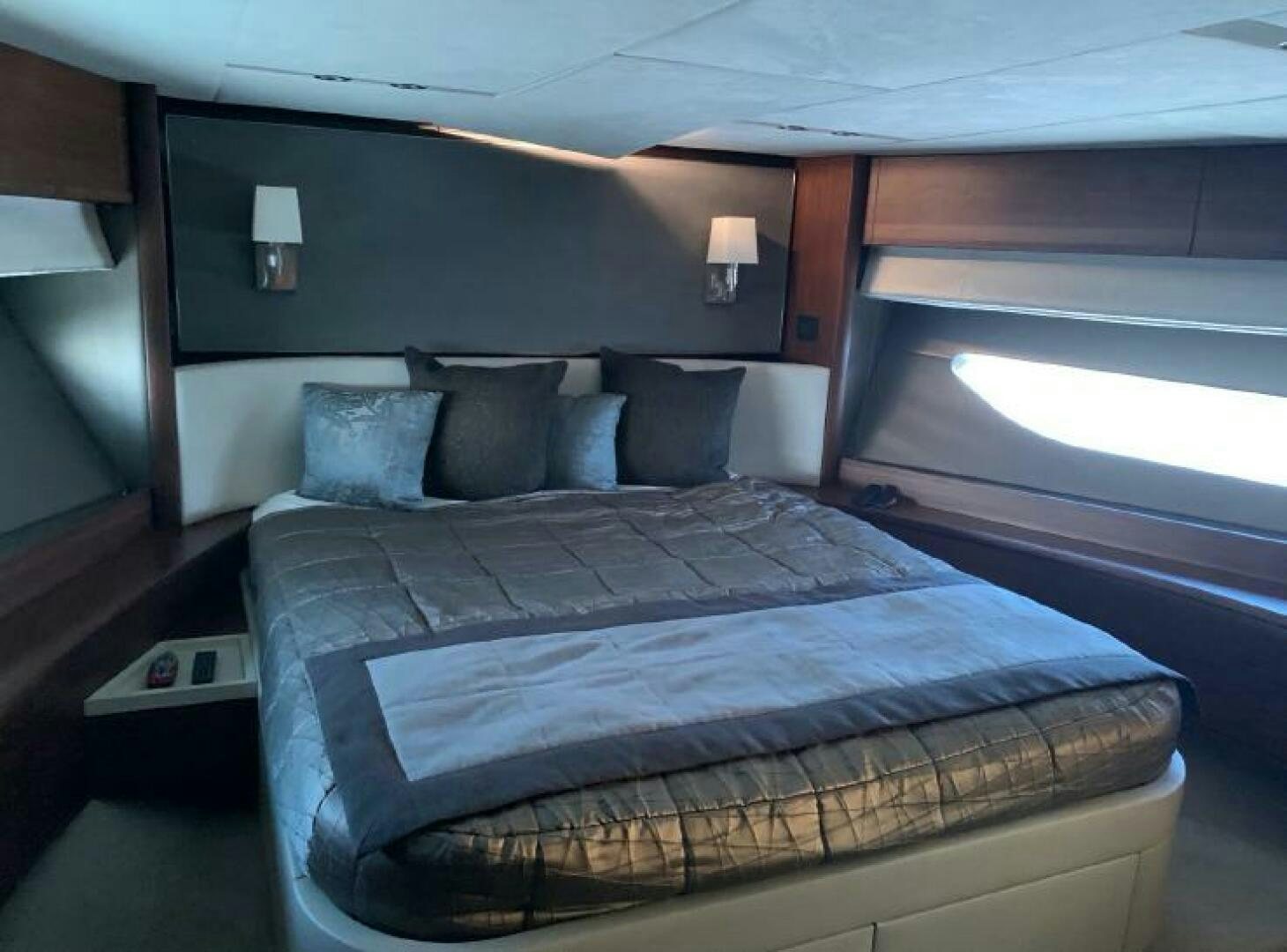 a bed in a room aboard SOLDAYA Yacht for Sale
