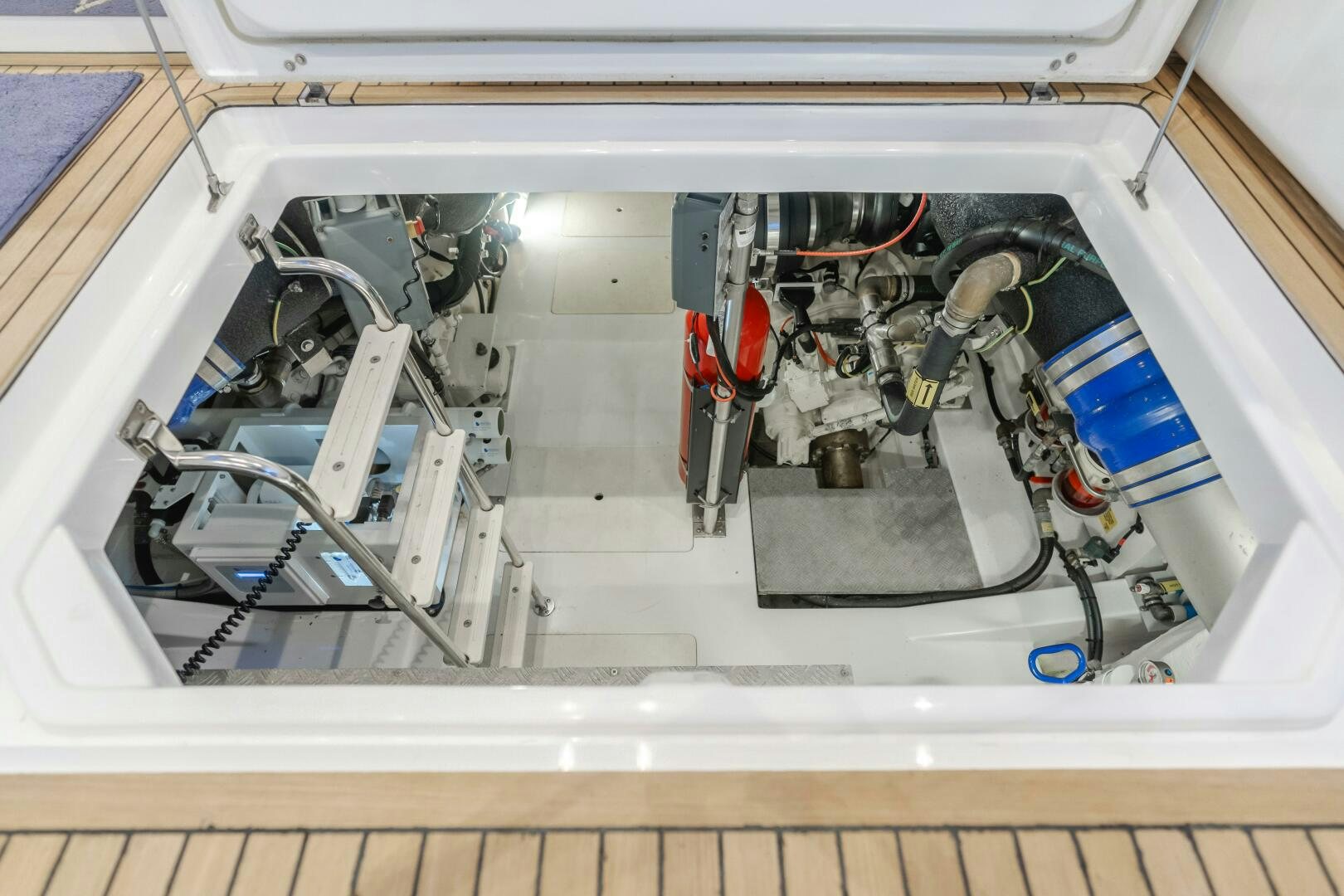 a white and blue machine aboard TCHANTCHES Yacht for Sale