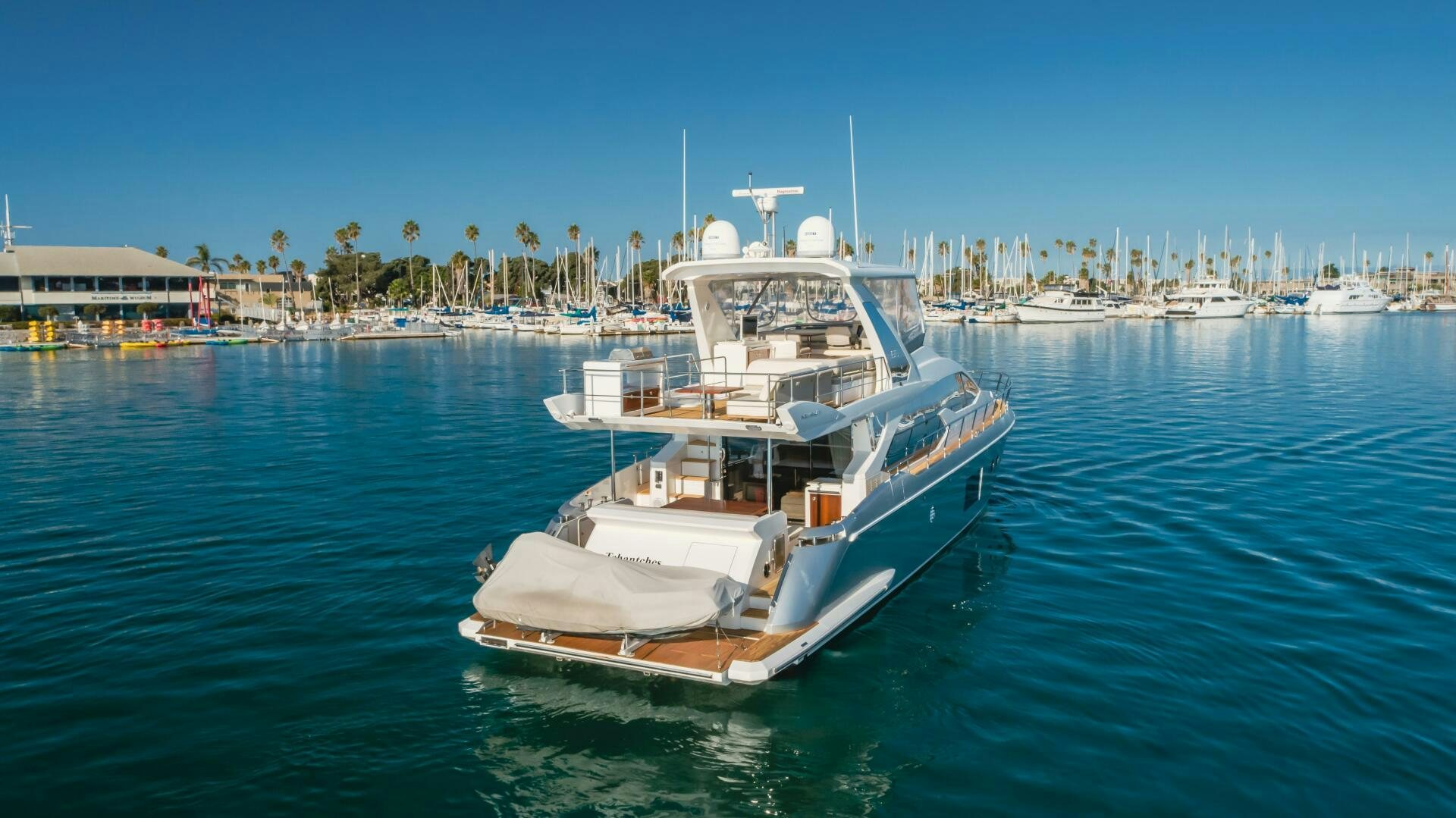 a large ship in the water aboard TCHANTCHES Yacht for Sale