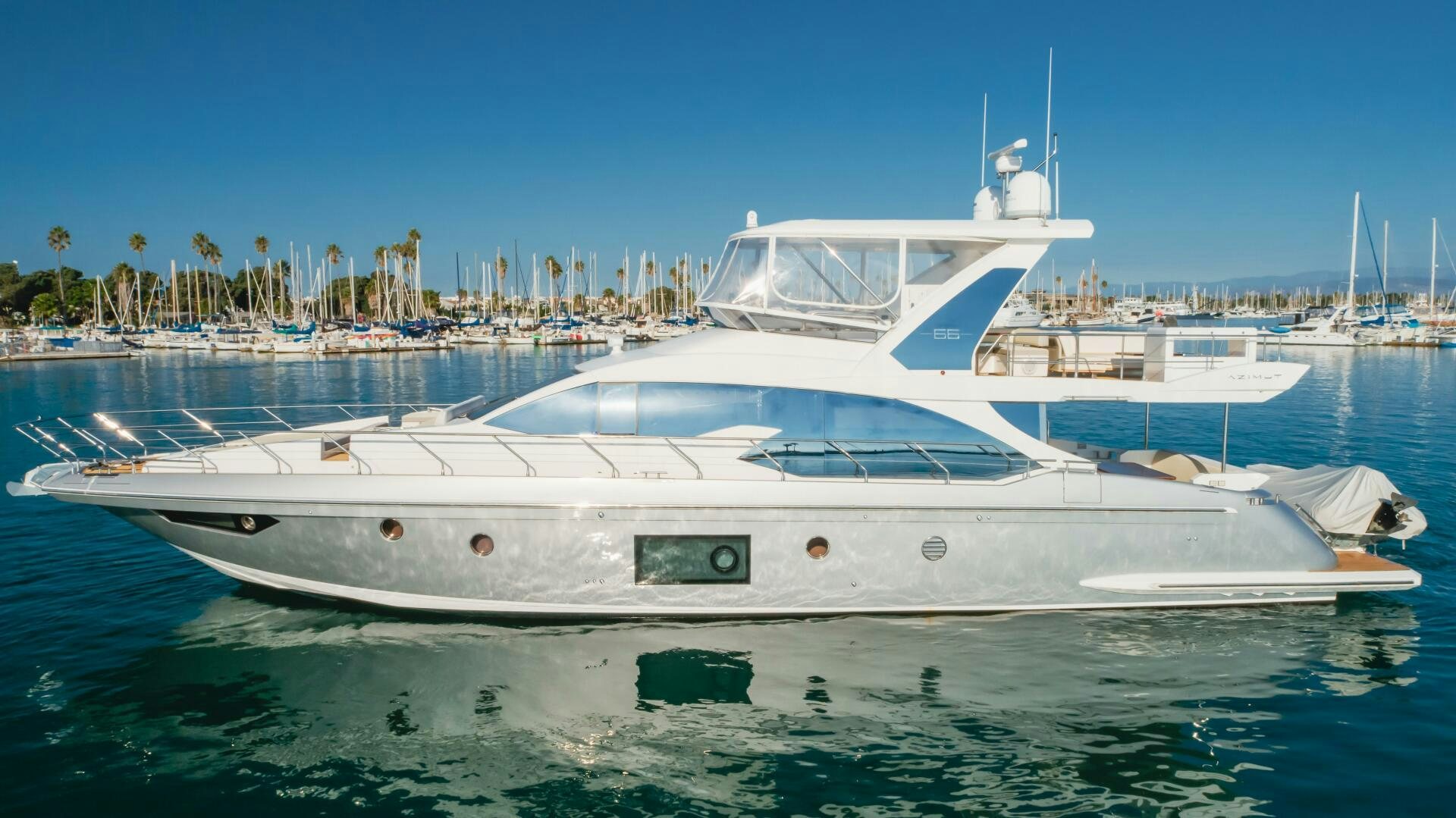 a white yacht in the water aboard TCHANTCHES Yacht for Sale