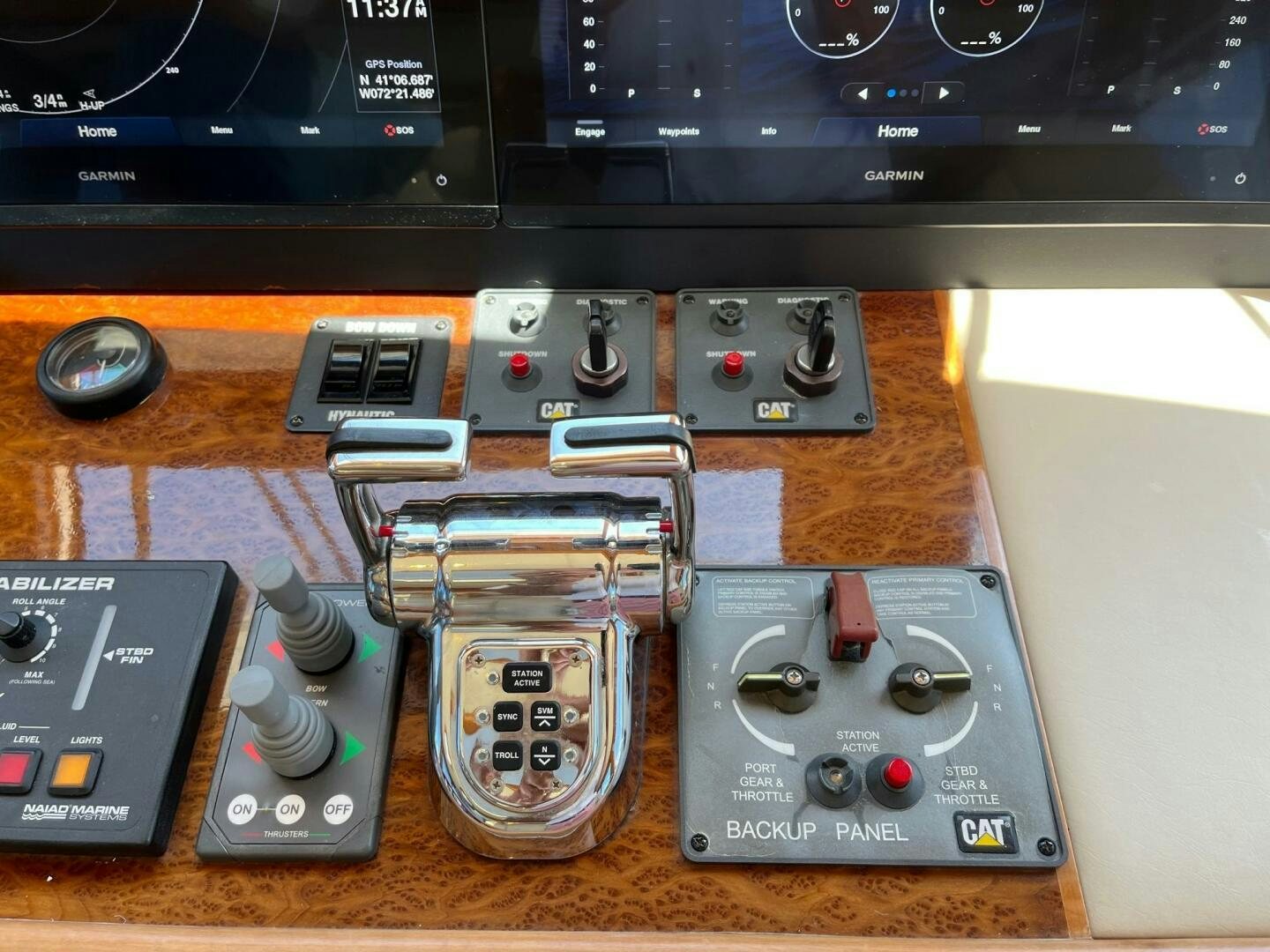 a group of electronic devices aboard SIG:PRN Yacht for Sale