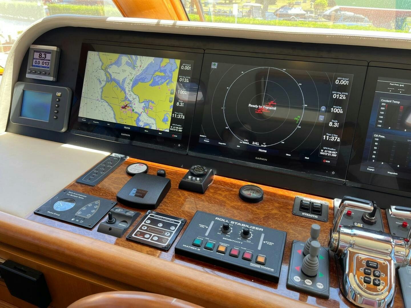 a close-up of a console aboard SIG:PRN Yacht for Sale