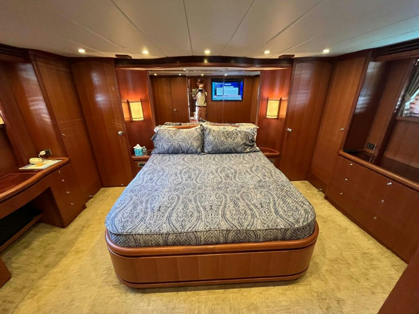 a bed in a room aboard SIG:PRN Yacht for Sale