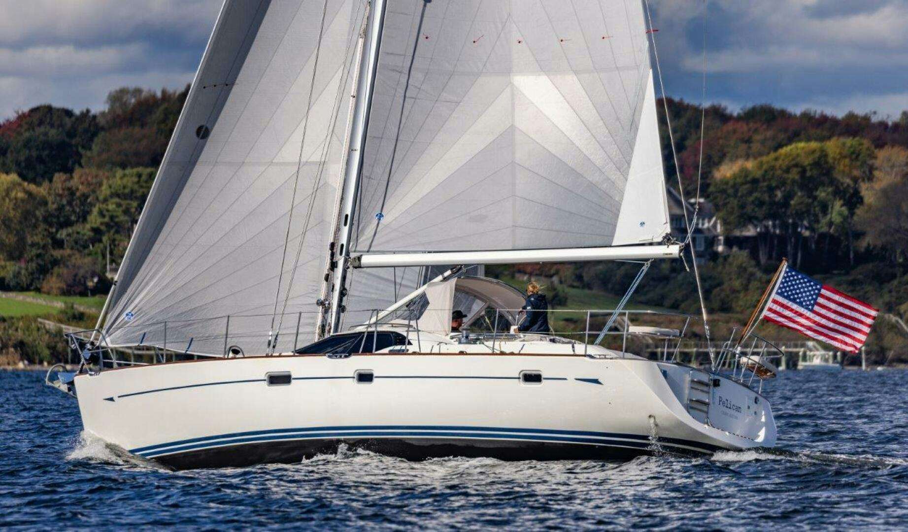 a boat on the water aboard Pelican Yacht for Sale