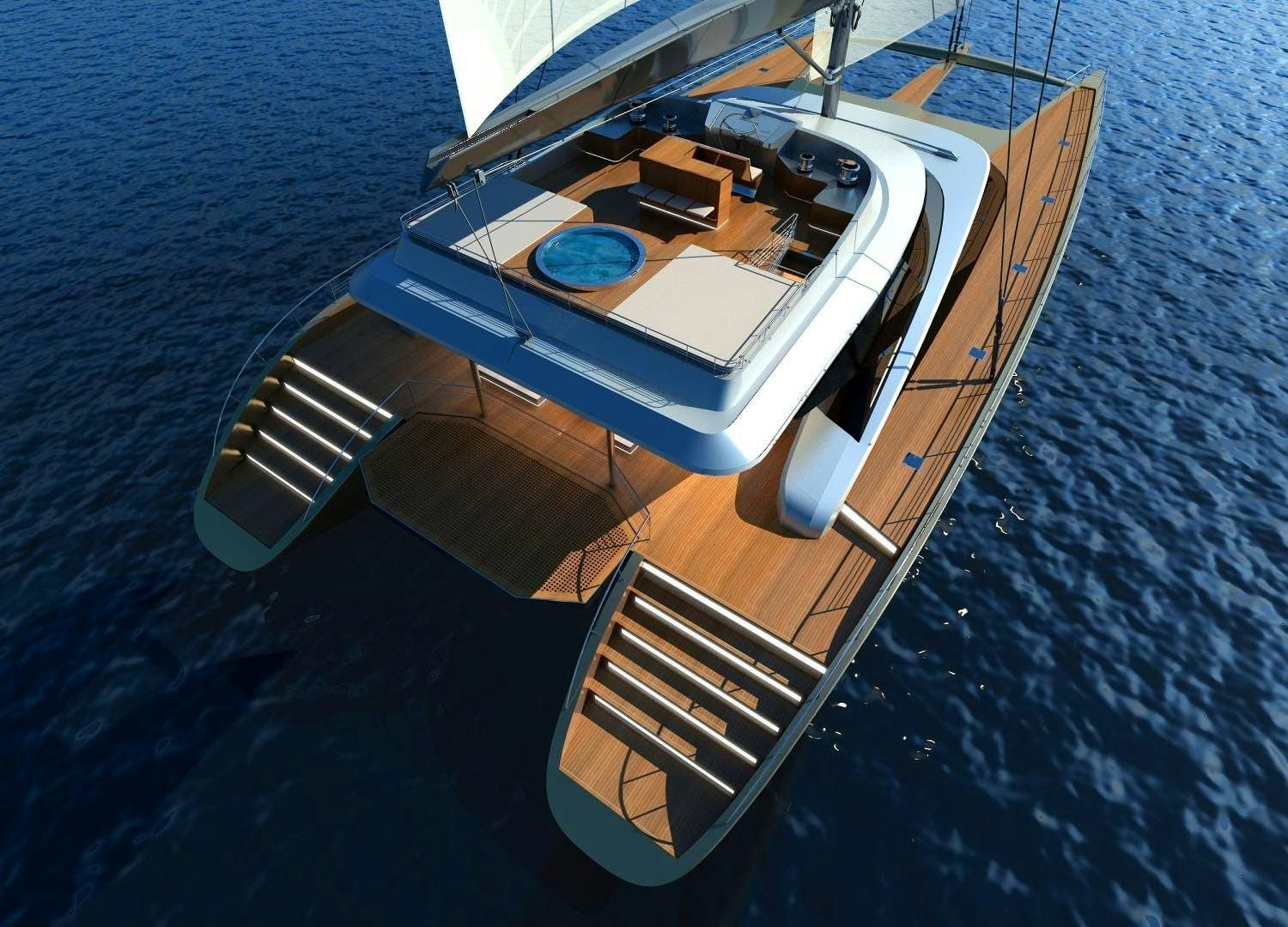 a wooden boat on the water aboard BLUE COAST 88 Yacht for Sale