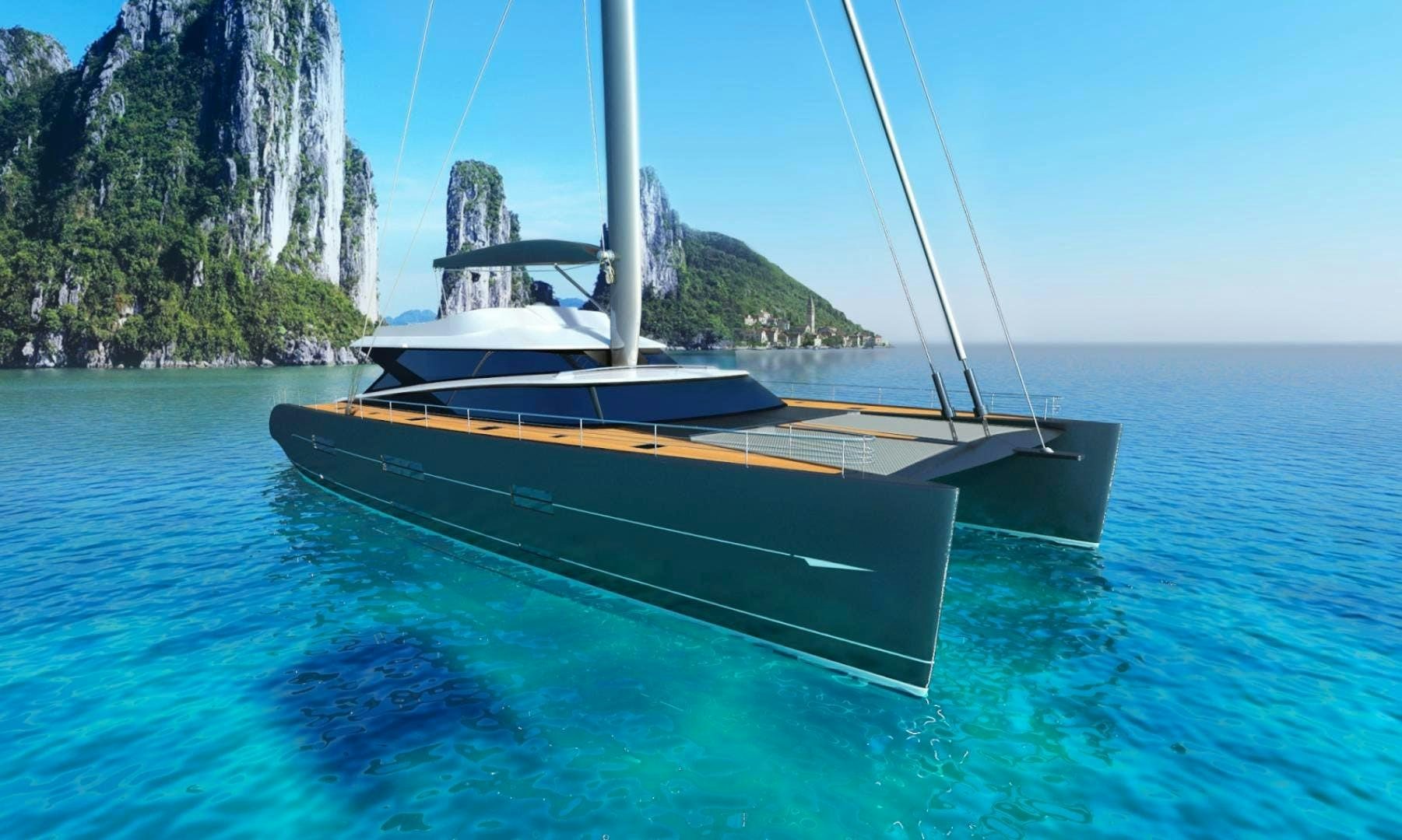 a boat on the water aboard BLUE COAST 88 Yacht for Sale