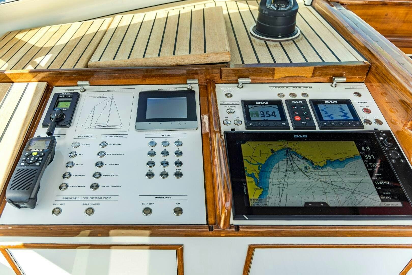 a close-up of a computer aboard ALTAIR Yacht for Sale