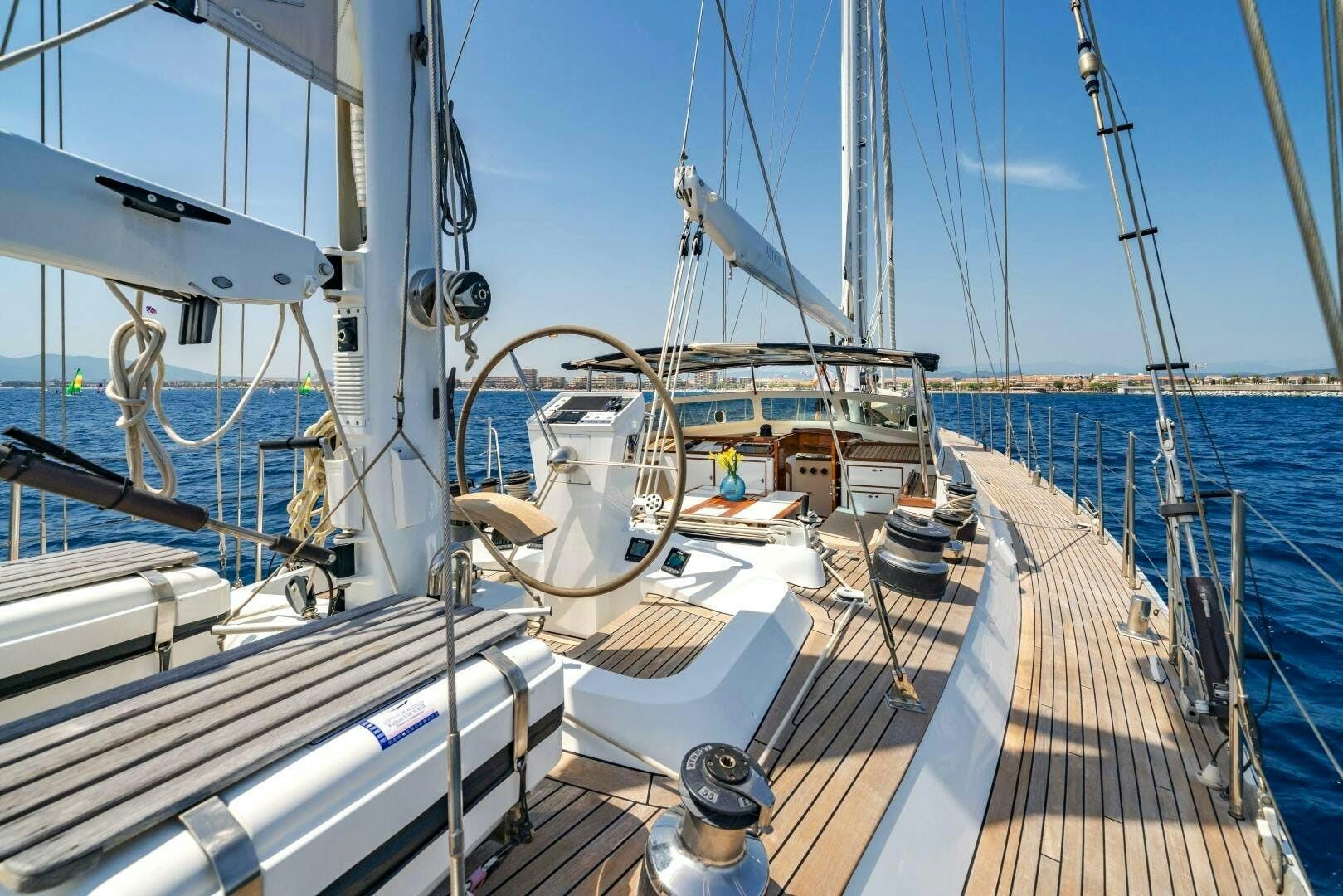 a boat on the water aboard ALTAIR Yacht for Sale