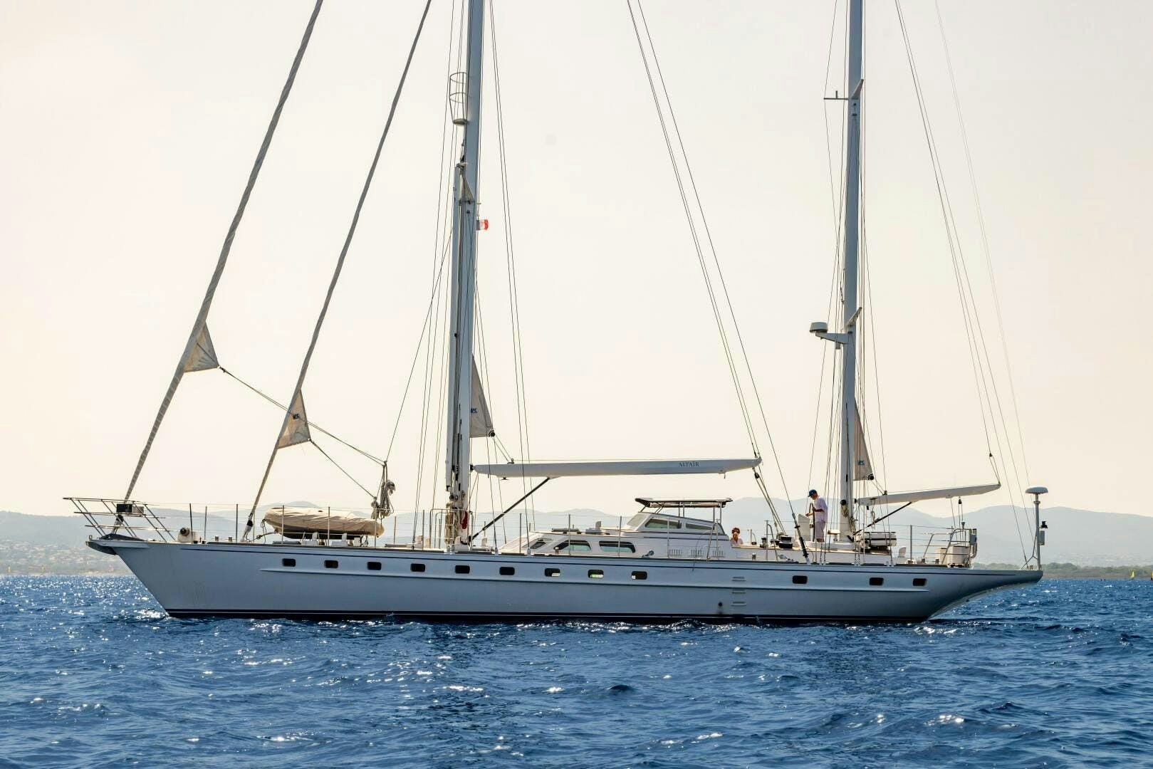 a boat sailing on the sea aboard ALTAIR Yacht for Sale
