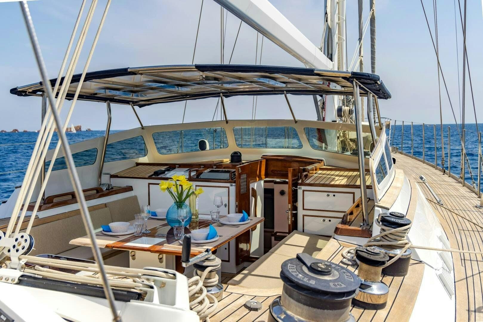 a boat on the water aboard ALTAIR Yacht for Sale