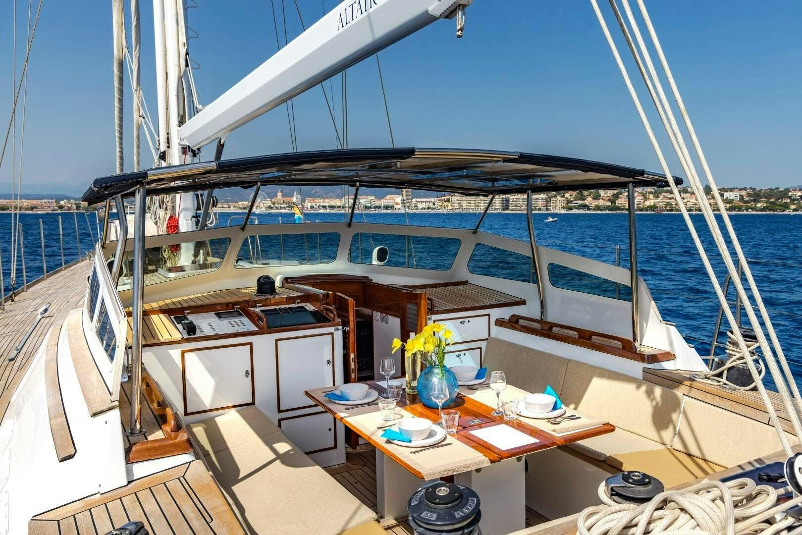 a boat on the water aboard ALTAIR Yacht for Sale