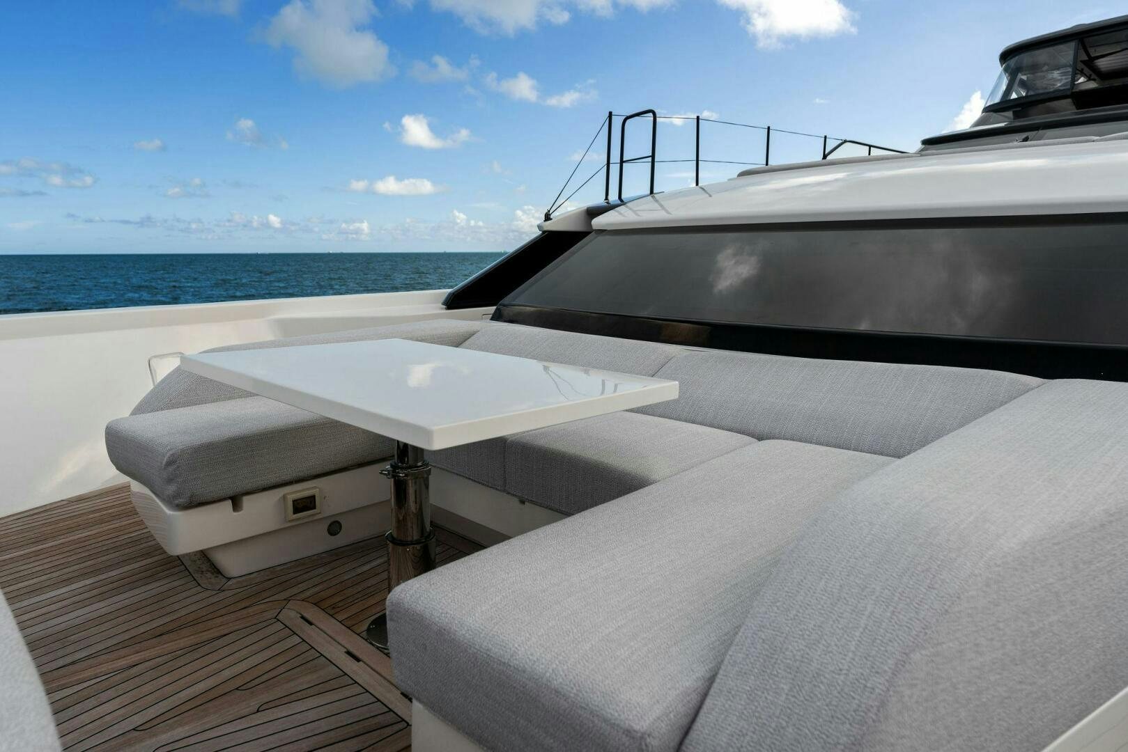 a boat on a deck aboard GATSBY Yacht for Sale