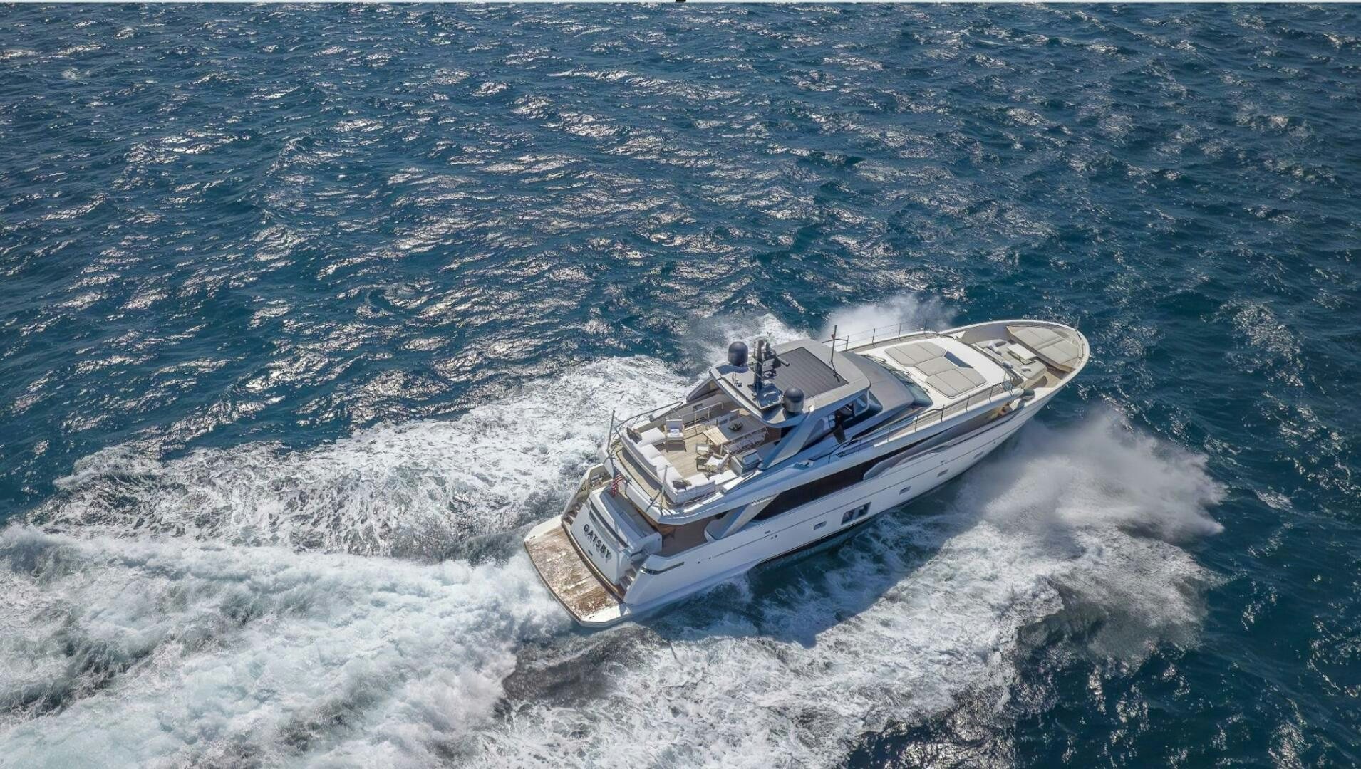 a boat in the water aboard GATSBY Yacht for Sale