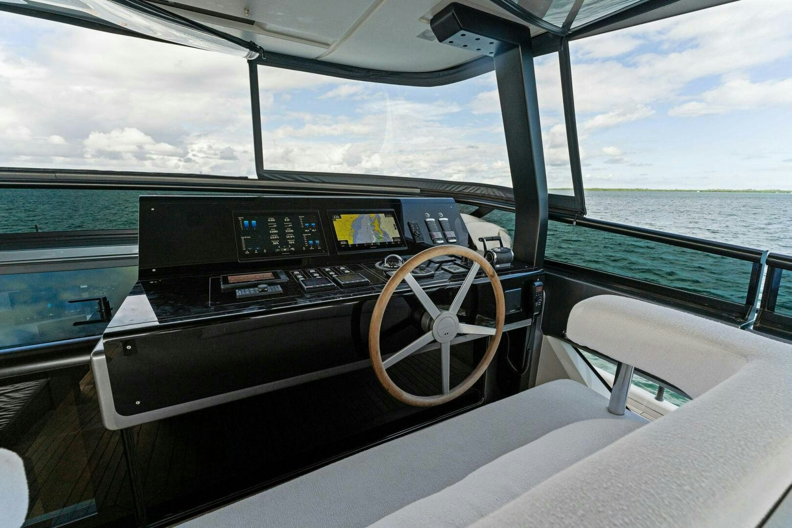the inside of a car aboard GATSBY Yacht for Sale