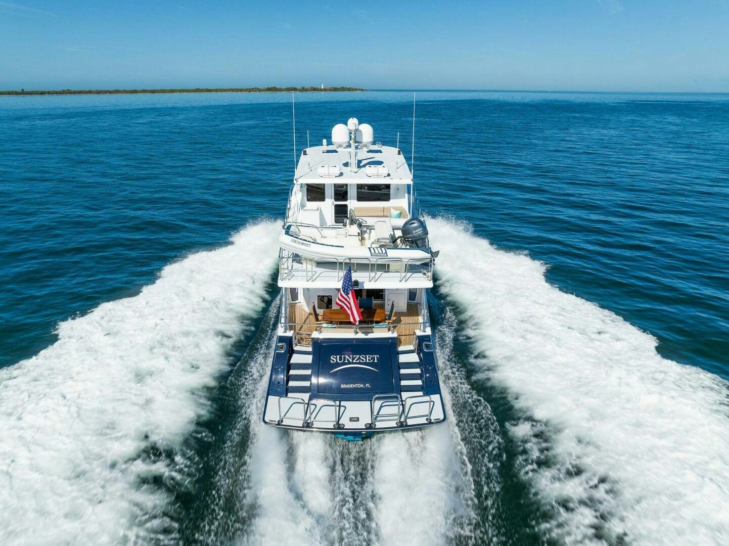 a ship on the water aboard SUNZSET Yacht for Sale