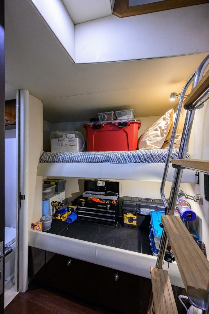 a ladder with tools and tools aboard VIXEN Yacht for Sale