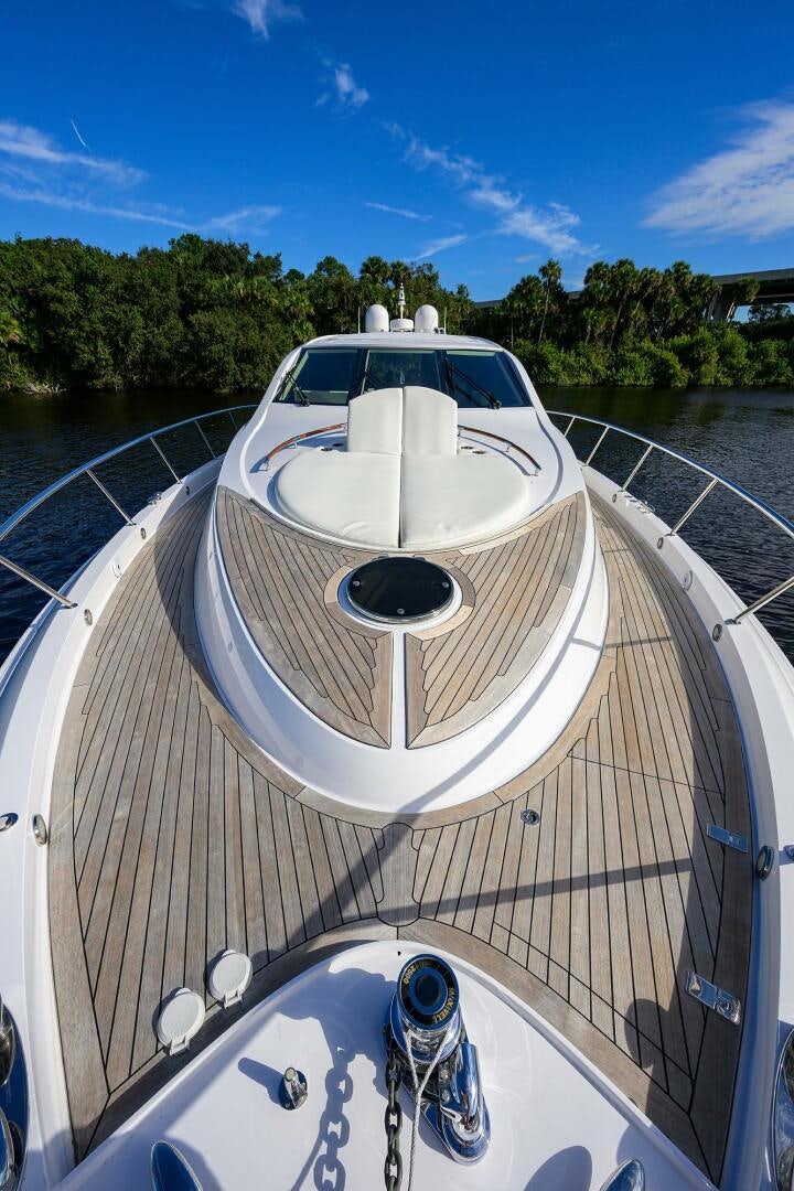 a boat on a deck aboard VIXEN Yacht for Sale