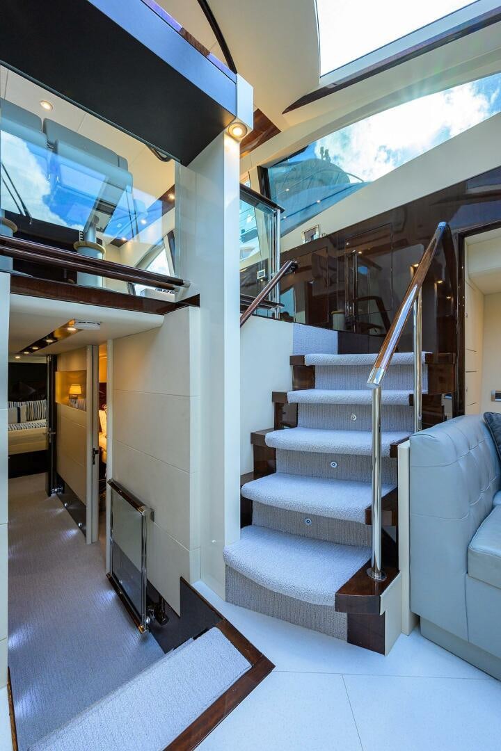 a staircase in a building aboard VIXEN Yacht for Sale